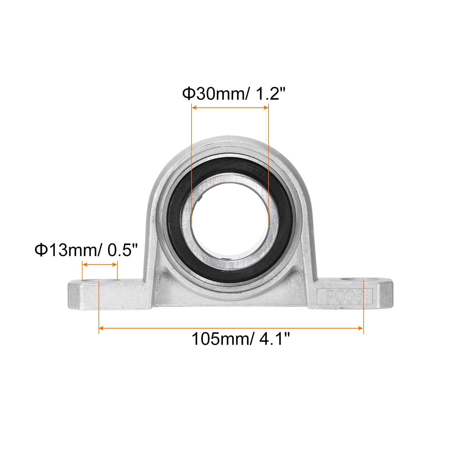 QUARKZMAN 6 Stück KP006 Flanschlager 30mm Bohrung Zinklegierung Innenkugel Flanschlager Selbstausrichtung
