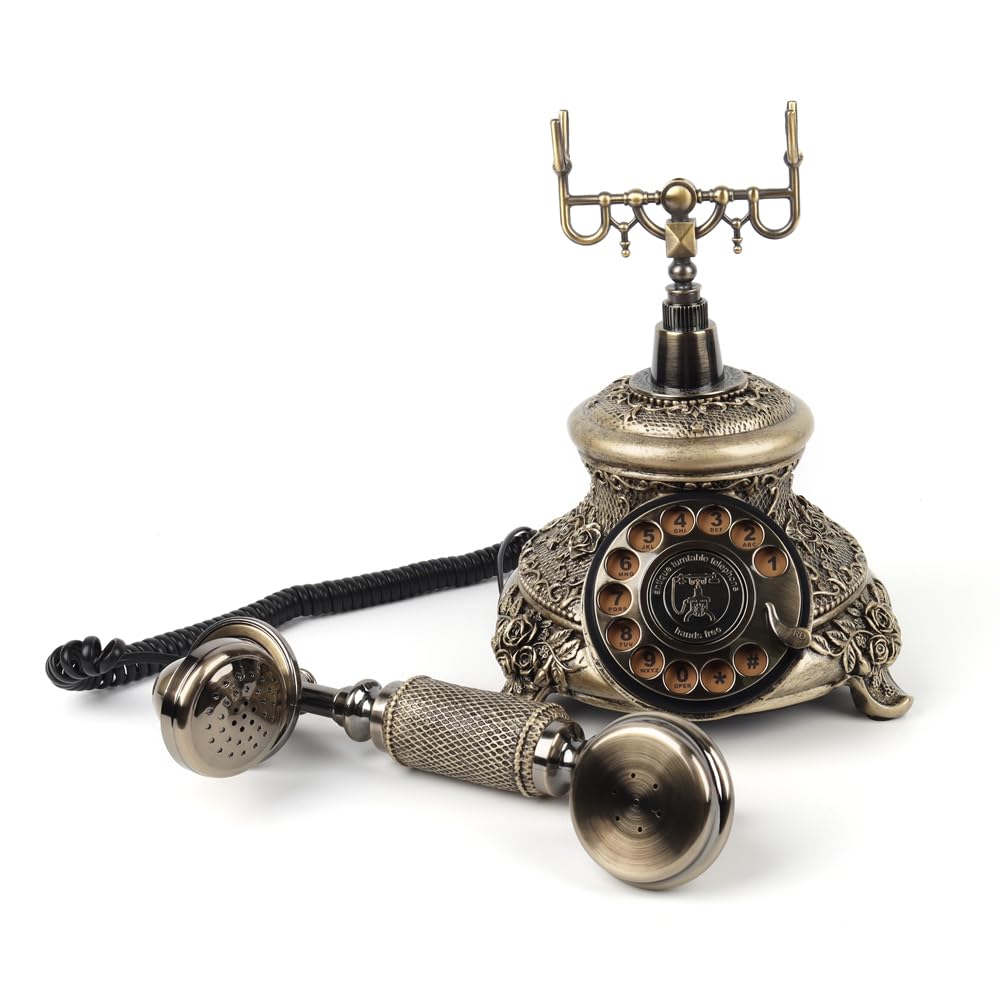Europejska księga gości antyczna audio na ślub, przyjęcie urodzinowe, telefon (Vintage- Brązowy)