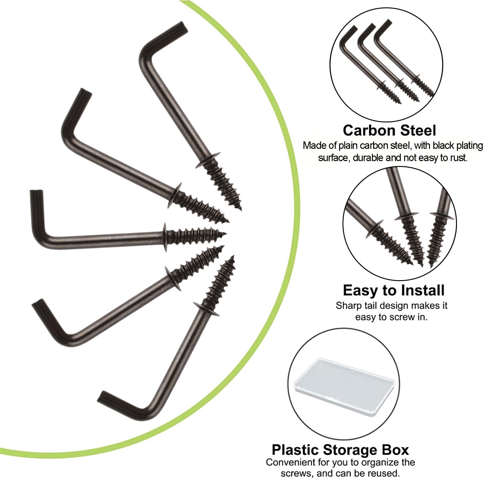 UFURMATE 1 Inch Screw in Hooks - Image 4