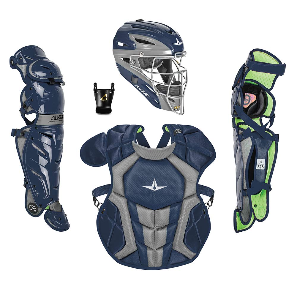 Photo 1 of All-Star System7 Axis NOCSAE Certified Youth Solid Pro Baseball Catcher's Kit - Ages 9-12 NAVY BLUE AGES 9-12