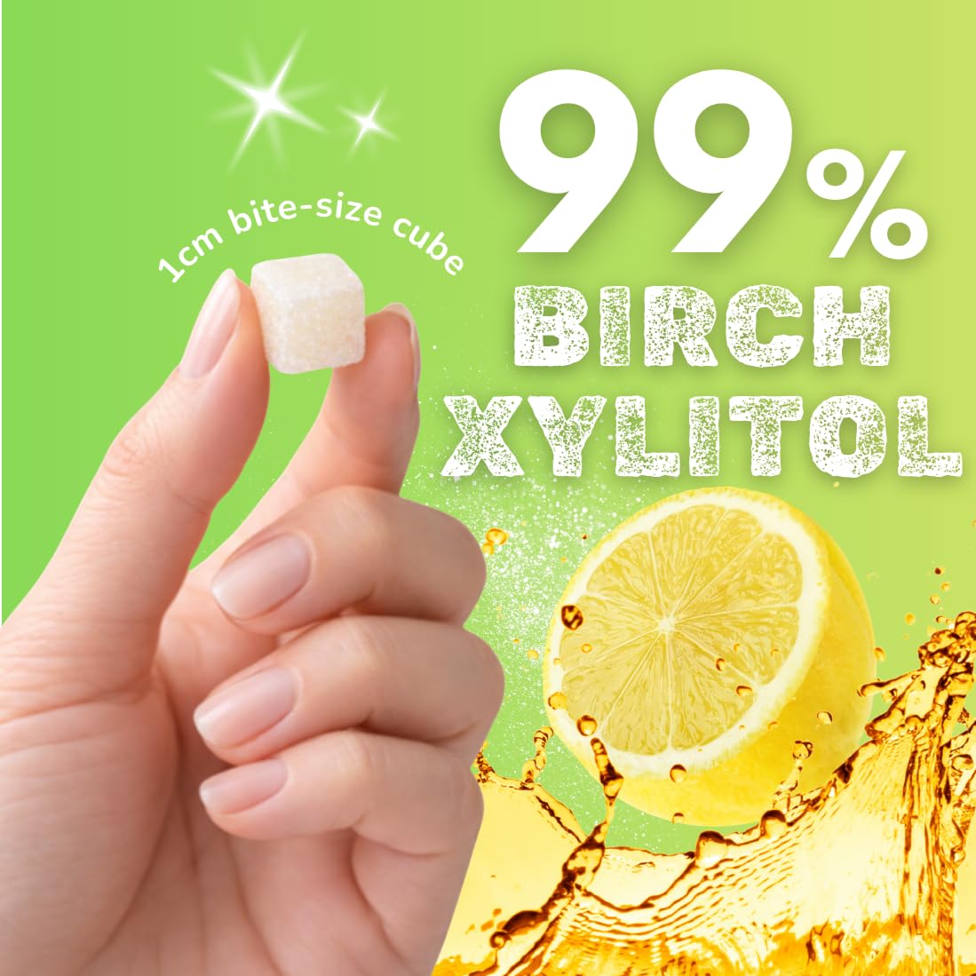 Xylipop 4 Pack (Lemon) – Tooth-Friendly Xylitol Candy | Made with 3 Organic Ingredients | Sugar-Free, Vegan | Healthy Snack for All Ages | 4 x 1.94 oz Pouches