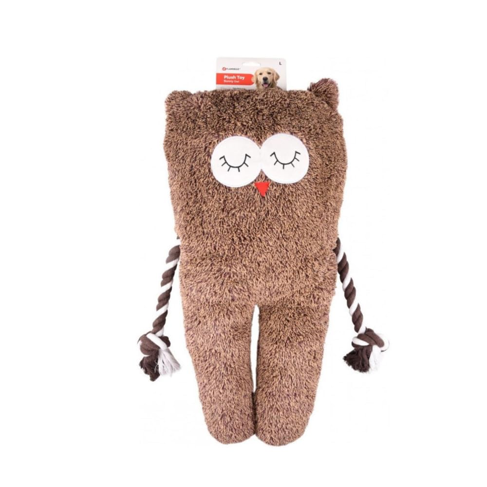 Flamingo - Brown Bonny Owl Plush. Length 65 cm Toy for Dog. - FL-520552