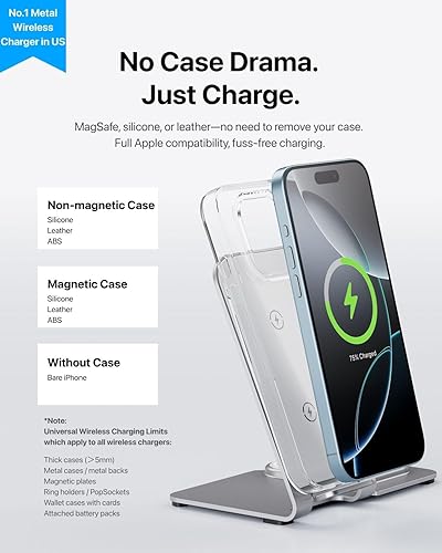 Miniatura 6 de Intoval Estación de carga inalámbrica 3 en 1, compatible con MagSafe para iPhone 15141312, Apple Watch, AirPods, 15W