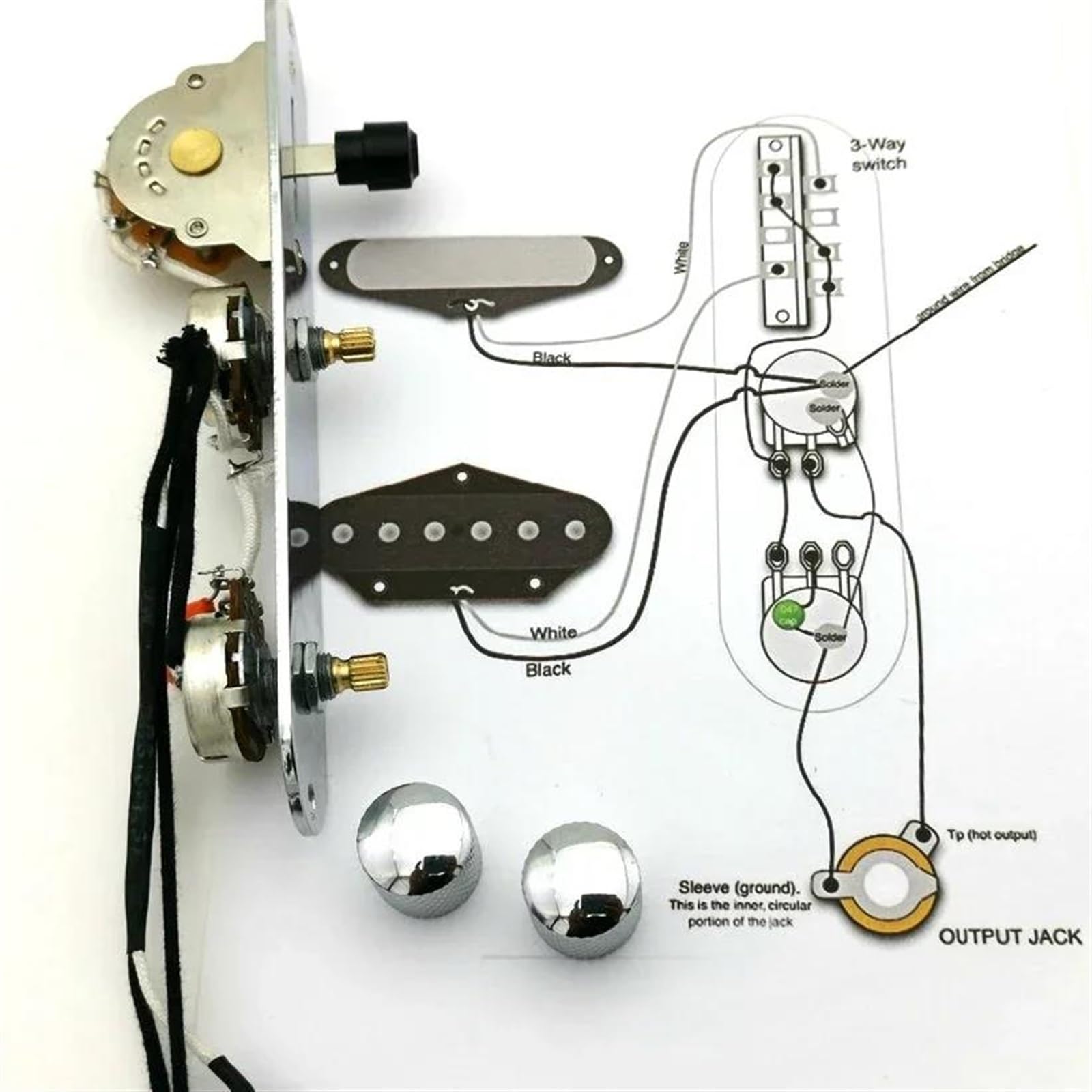 Cableado De Pastillas De Guitarra Potenciómetro De Eje De Cobre De 250 K Para Guitarra Arnés De Precableado De Guitarra Eléctrica
