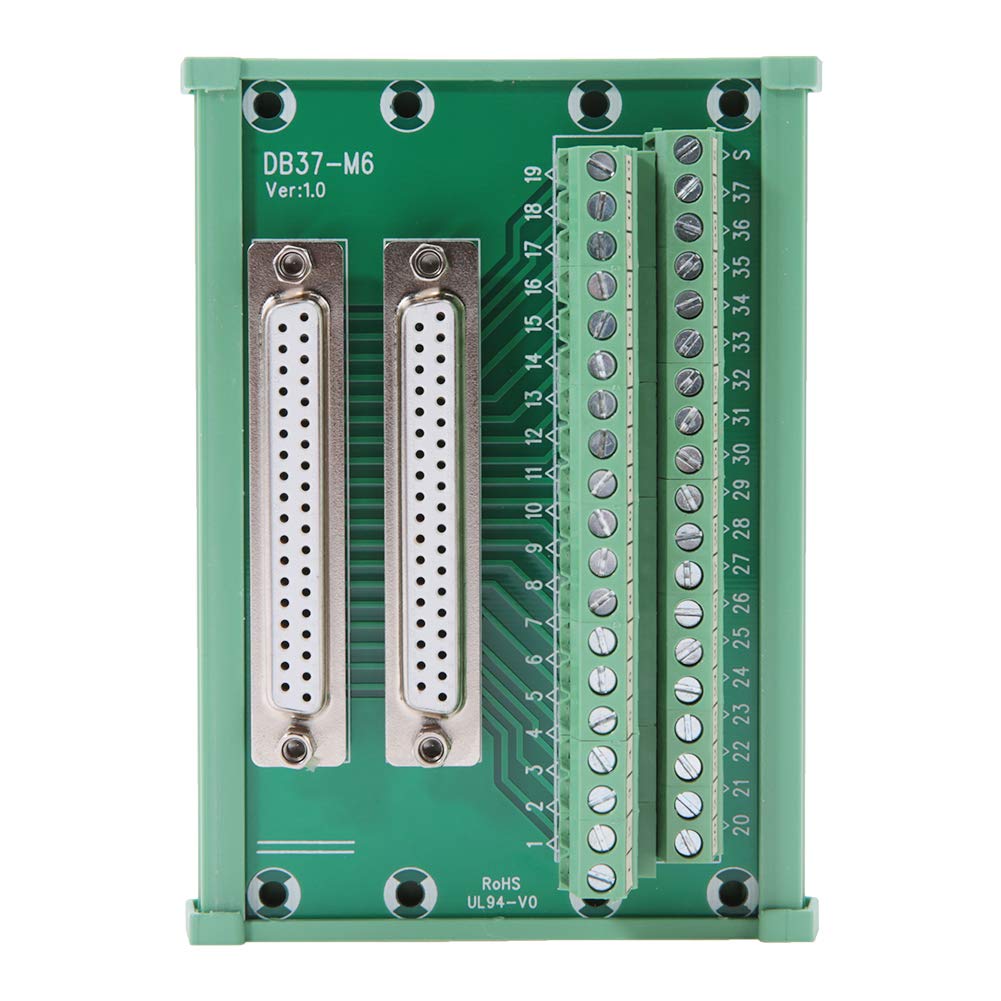 YWBL-WH Morsettiera DB37-M6 Doppia Femmina Montaggio DIN per Interfaccia Elettronica Industriale e Automazione