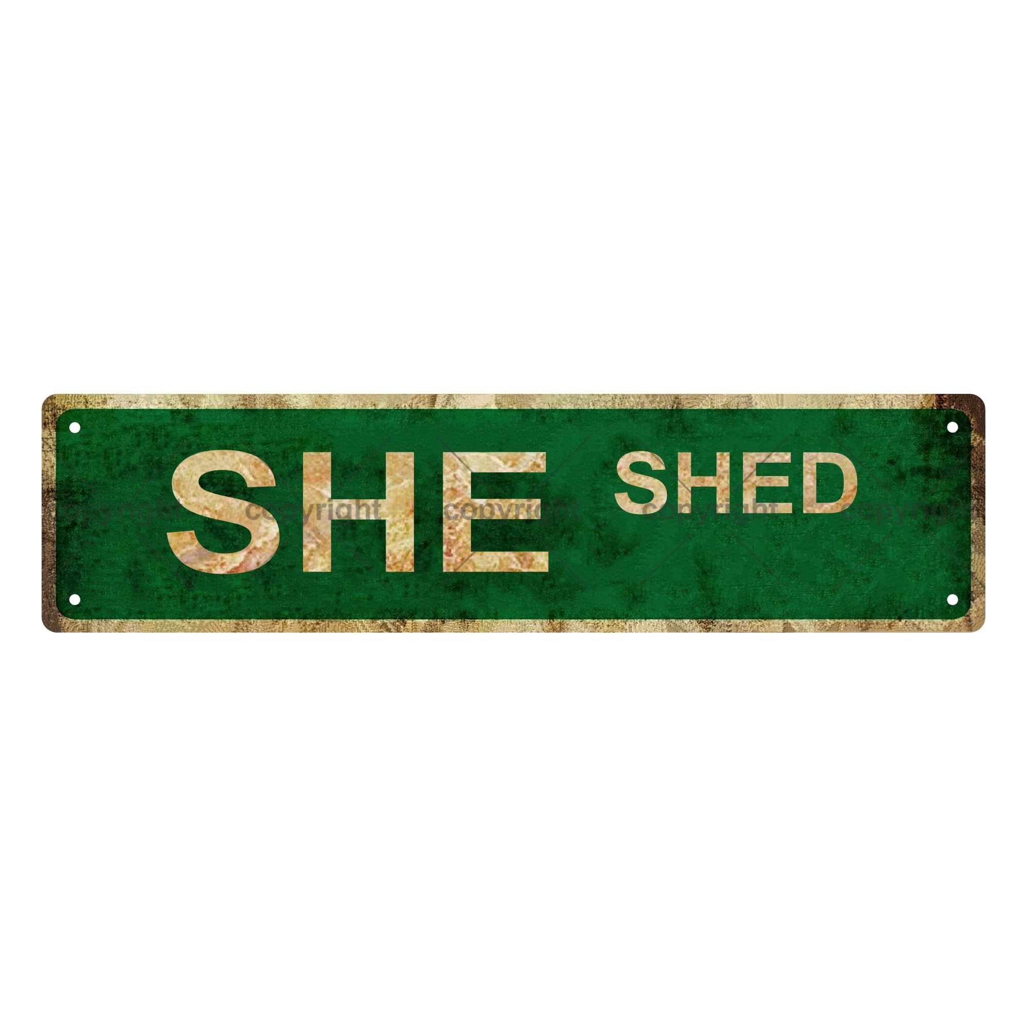 SHE SHED Vintage Metal Tin Sign,Street Sign,Home Room Bathroom Bar Cafe Garage Wall Decor,4x16 Inch