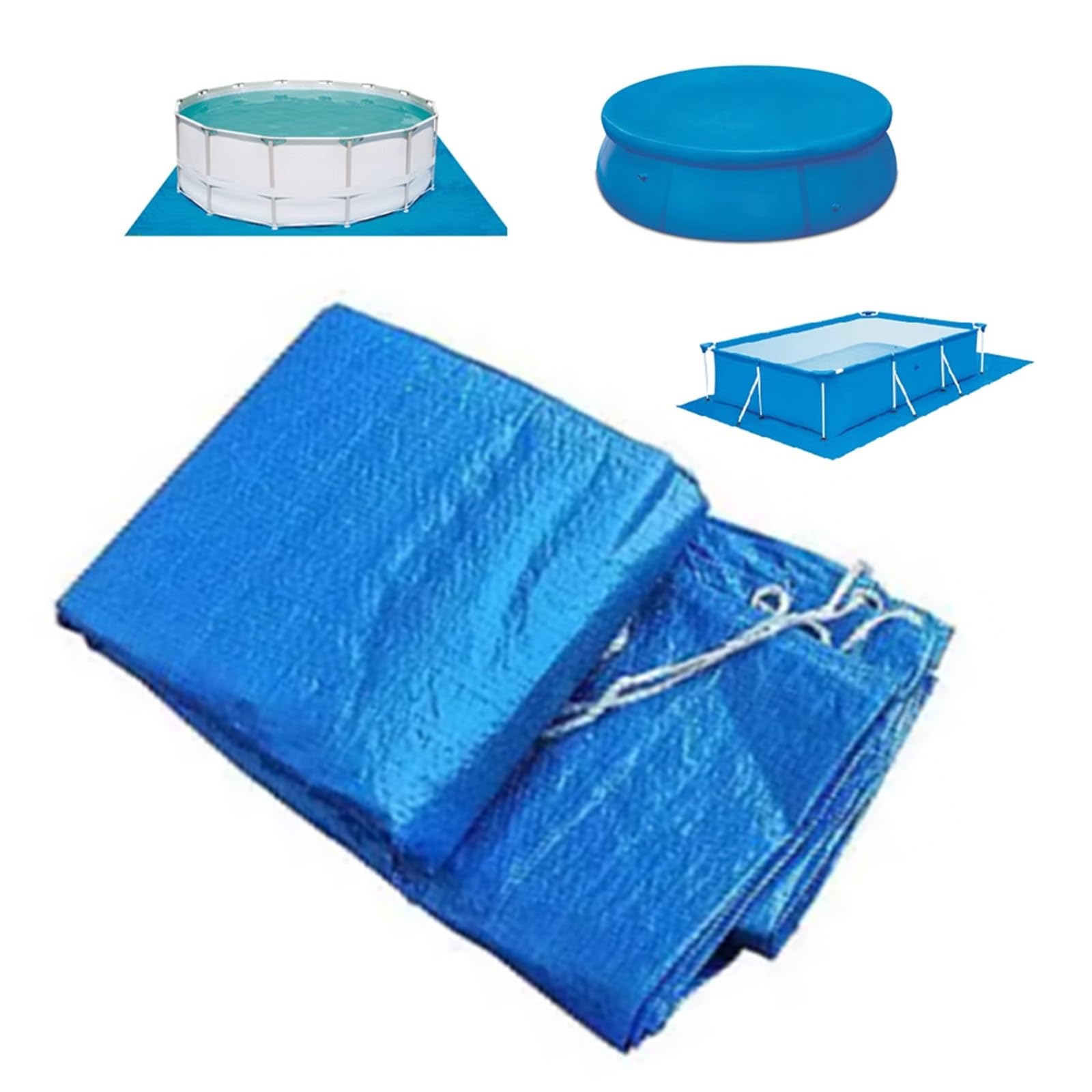 Couverture de piscine extra-large bâche bleue en mousse isolante 3.1x3.1m