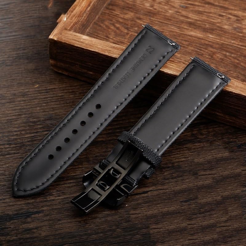 Bracelet montre nylon carbone cuir Mido Commander M021 21mm