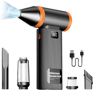 Compressed Air Duster - Rechargeable Handheld 130000RPM 5 Speeds | Electric Air Dust Blower Vacuum for House Keyboard PC Car Air Conditioners Camera Fan