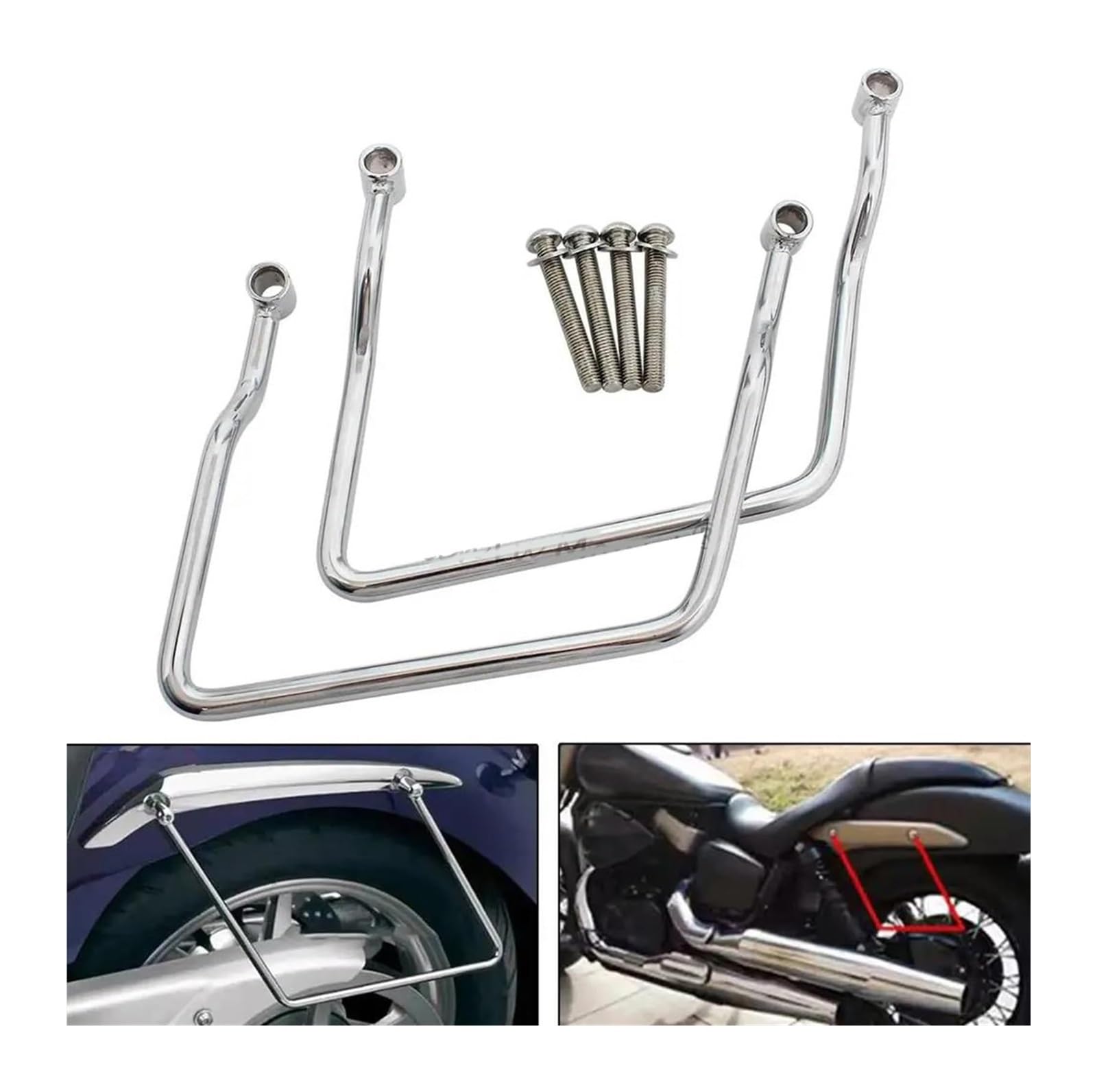 Motorrad-Gepäckträger Chrom für Suzuki Intruder Volusia 800 VL800 2001-2004 21cm