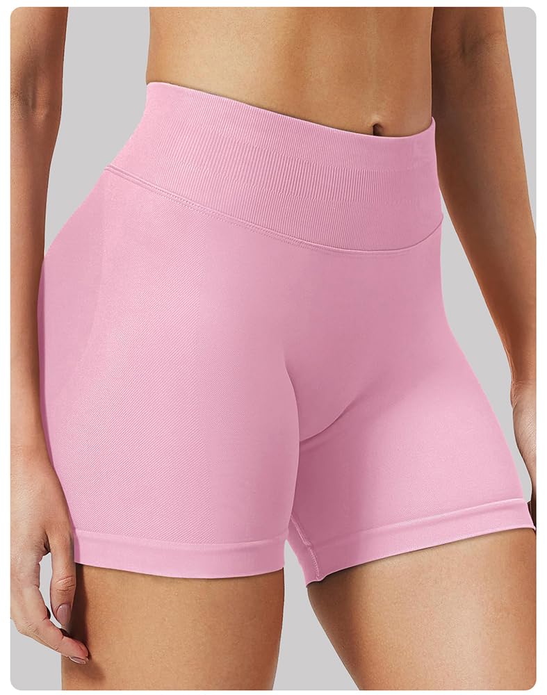 EnShine Tela Womens High Waisted Tummy Control Workout Shorts Pants,Yoga Athletic Gym Butt Lifting Shorts for Women. Blue