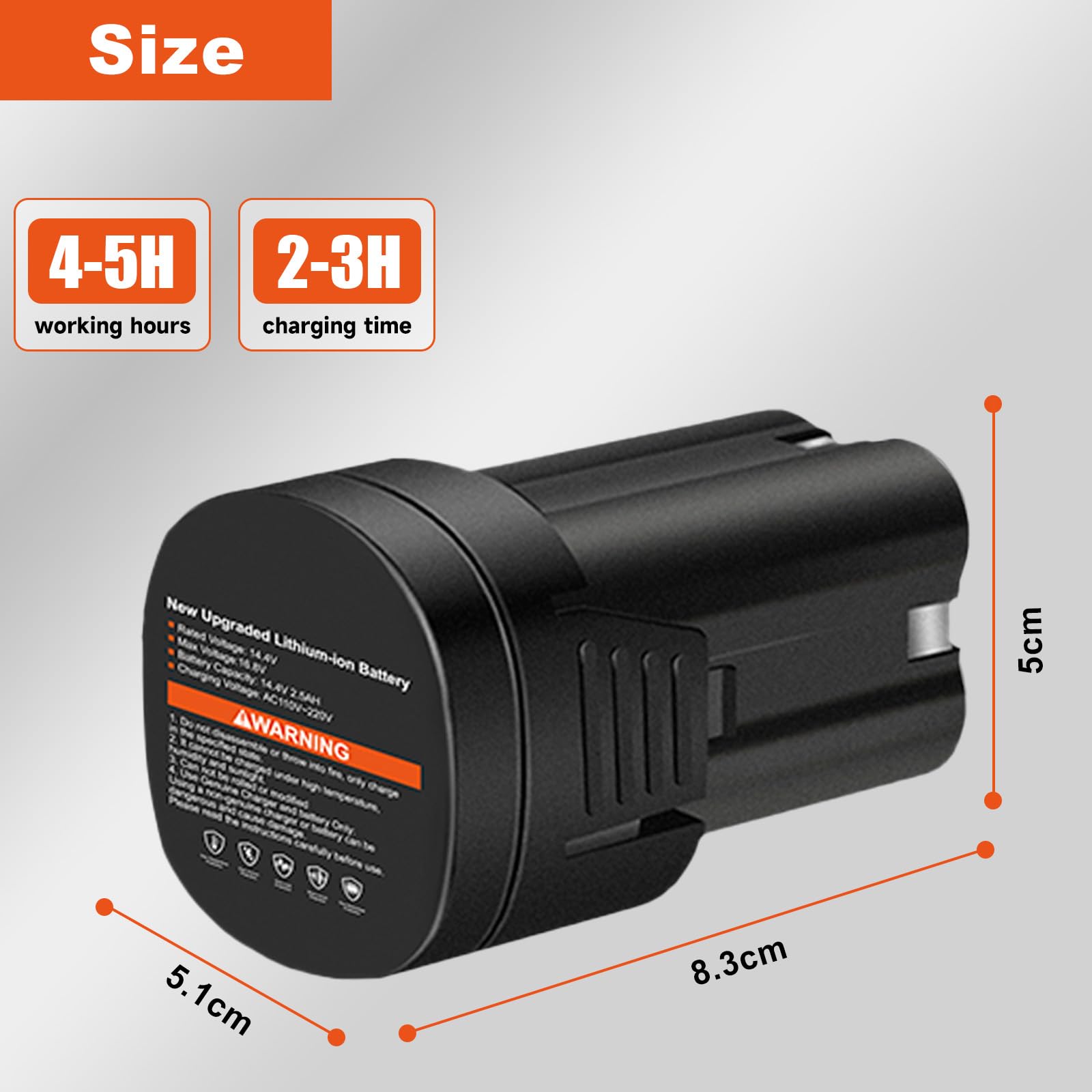 Ersatz für Lithium-Ionen-Akku für Elektrowerkzeug, 2500mAh 10C High-Rate Discharge Lithium-Ionen-Akkus für kabellose Astscheren Akku-Elektrowerkzeuge Max 16.8V Rated 14.4V