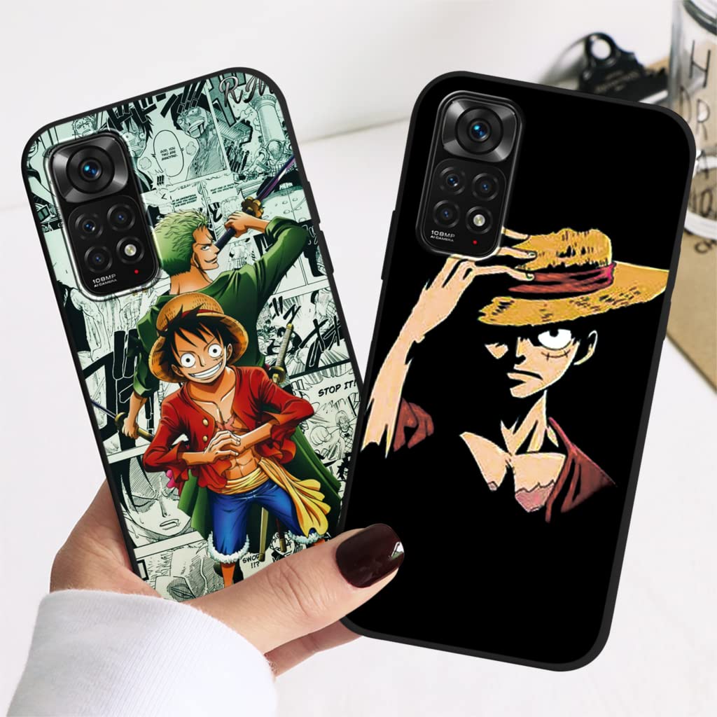 Eouine 2 Confezione Custodia per Xiaomi Redmi Note 10 5G/10T 5G/Poco M3 Pro 4/5G 6.5,Anime Zoro Protezione Case Morbida Antiurto Silicone Anime Cover 3D per Redmi Note 10