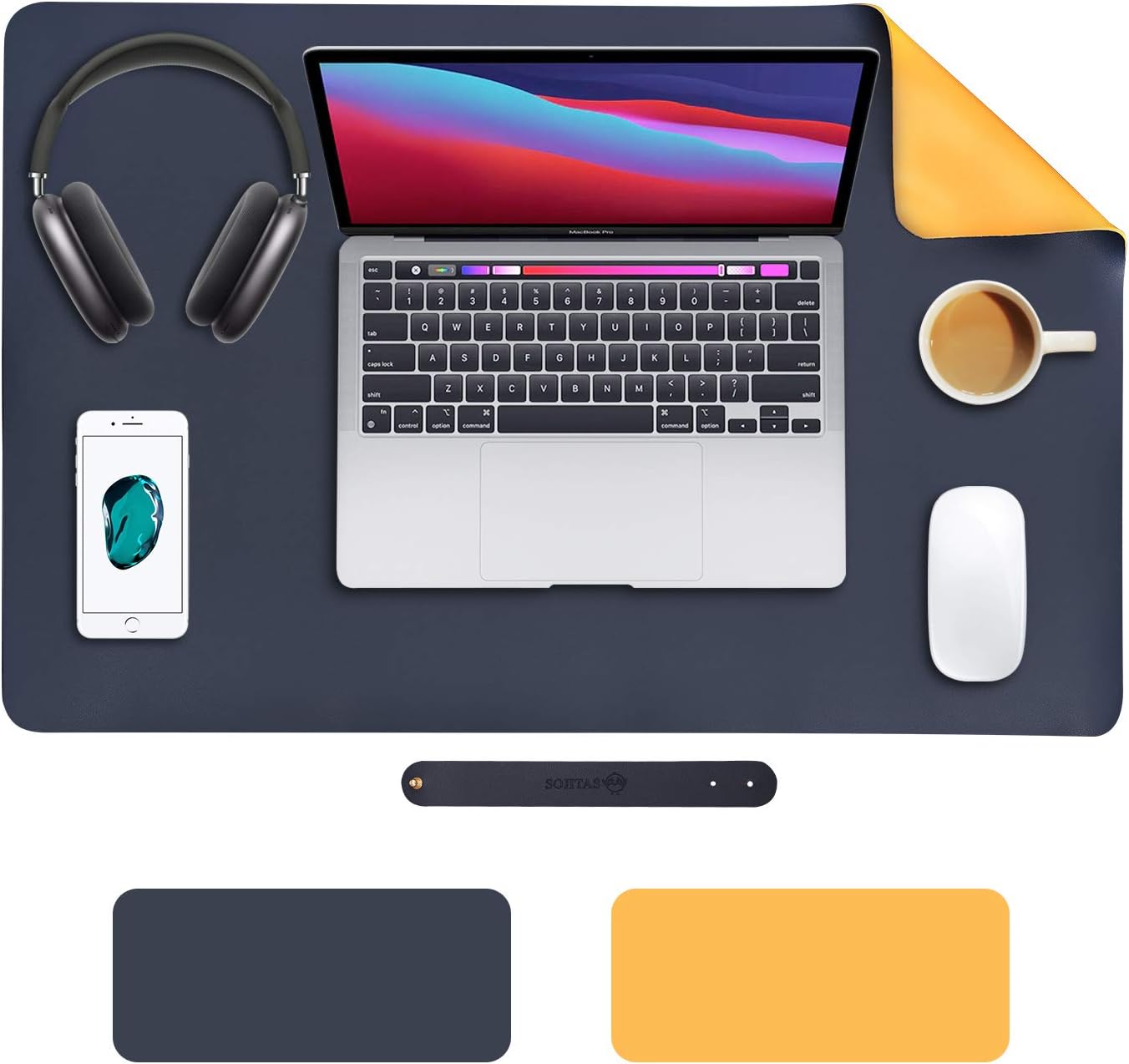 Alfombrilla De Mouse De Escritorio XXL De Cuero Rosa, 35.5 X 15.4 Pulgadas, Color Rosa Para Computadora, Laptop, Teclado, Alfombrilla De Mouse Grande Rosa Con Base De Gamuza Antideslizante, Protector