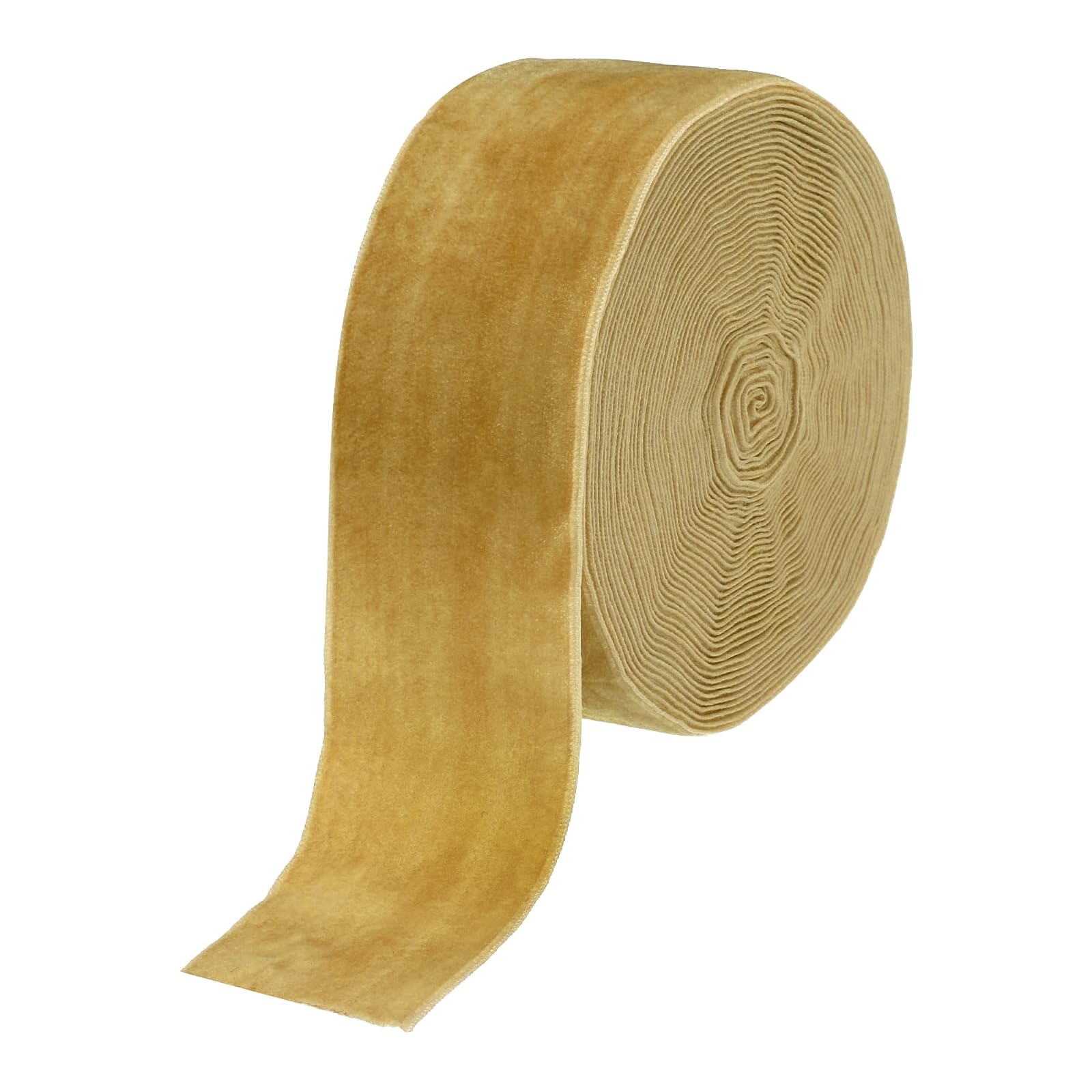 sourcing map Velvet Ribbon 2 Inch x 10 Yard Single Face Spool Silky Velvet Fabric for Bouquets DIY Crafts Gift Wrapping Wedding Party Khaki — image 1