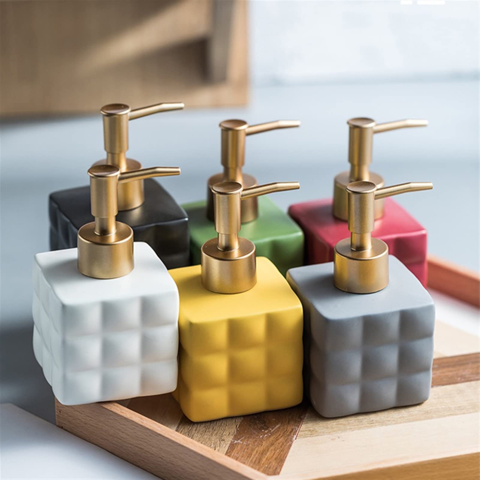 Dosificador Jabon Color Cerámica Cocina Plaza Mano Dispensador De Jabón De Loción De Cerámica Loción De Jabón De Jabón De Jabon Suministros De Baño dispensador champú