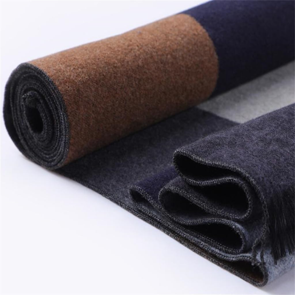 Warm Shawl Wool Blend Scarf Men's Versatile Thickened Neck Tassel