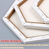 Vista 3 de Panel de lienzo de pintura, tablas estiradas hexagonales, 100% algodón imprimado en blanco, juego de 6 (8 pulgadas/10 pulgadas 12 pulgadas)