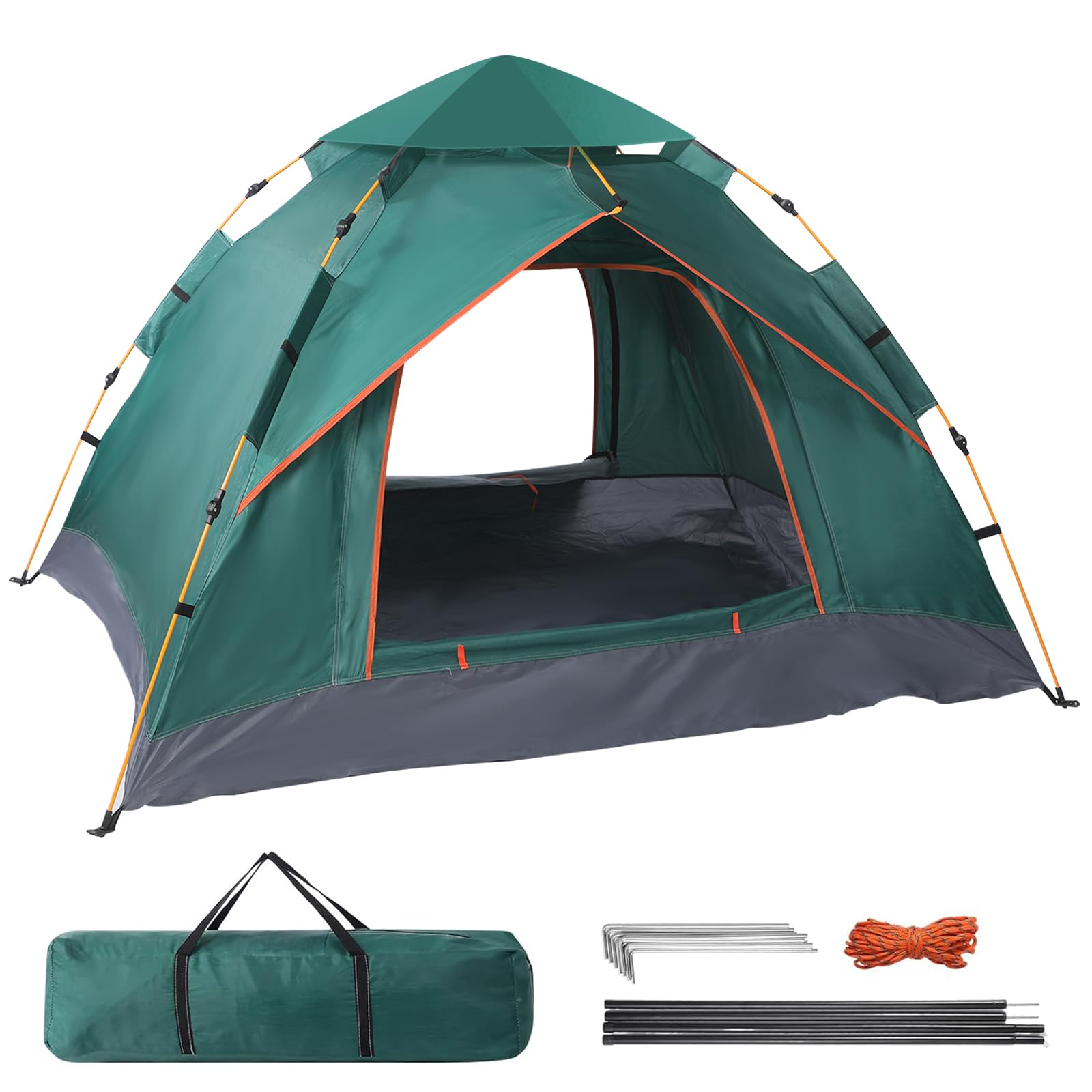 Putentfun Pop Up Camping Tent,Automatic Pop Up Tent for 2-4 Person,Ventilation & UV Protection Instant Portable Dome Tents For Beach, Hiking, Camping, Outdoor Use