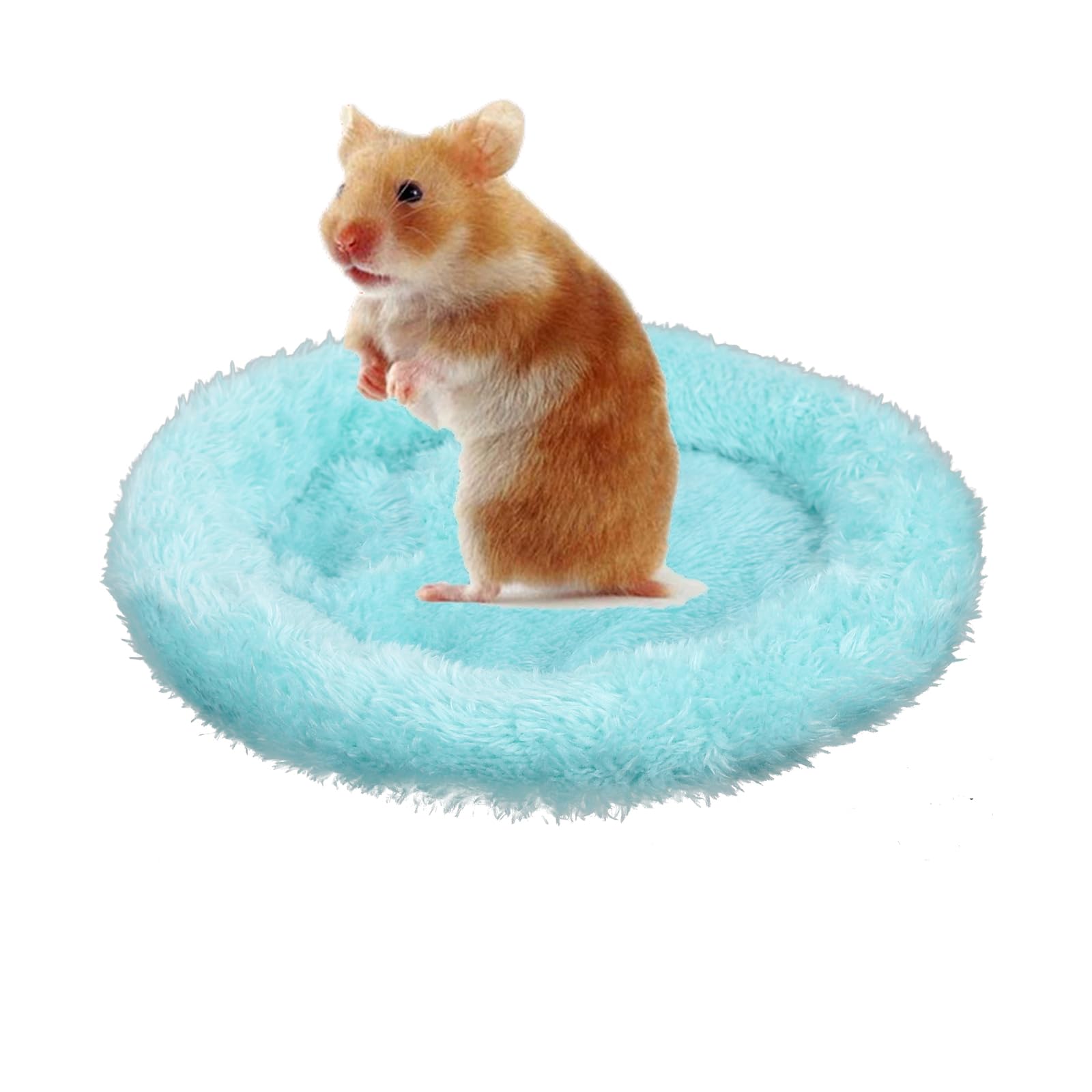 Jodsen Cama de Peluche de Animales Pequeños Cama para Conejos Invierno Estera de Cama de Invierno de Mascota Pequeña Accesorios de Jaula para Conejito Hámster Ardilla Hedgehog Rata Hurón (Cielo Azul)