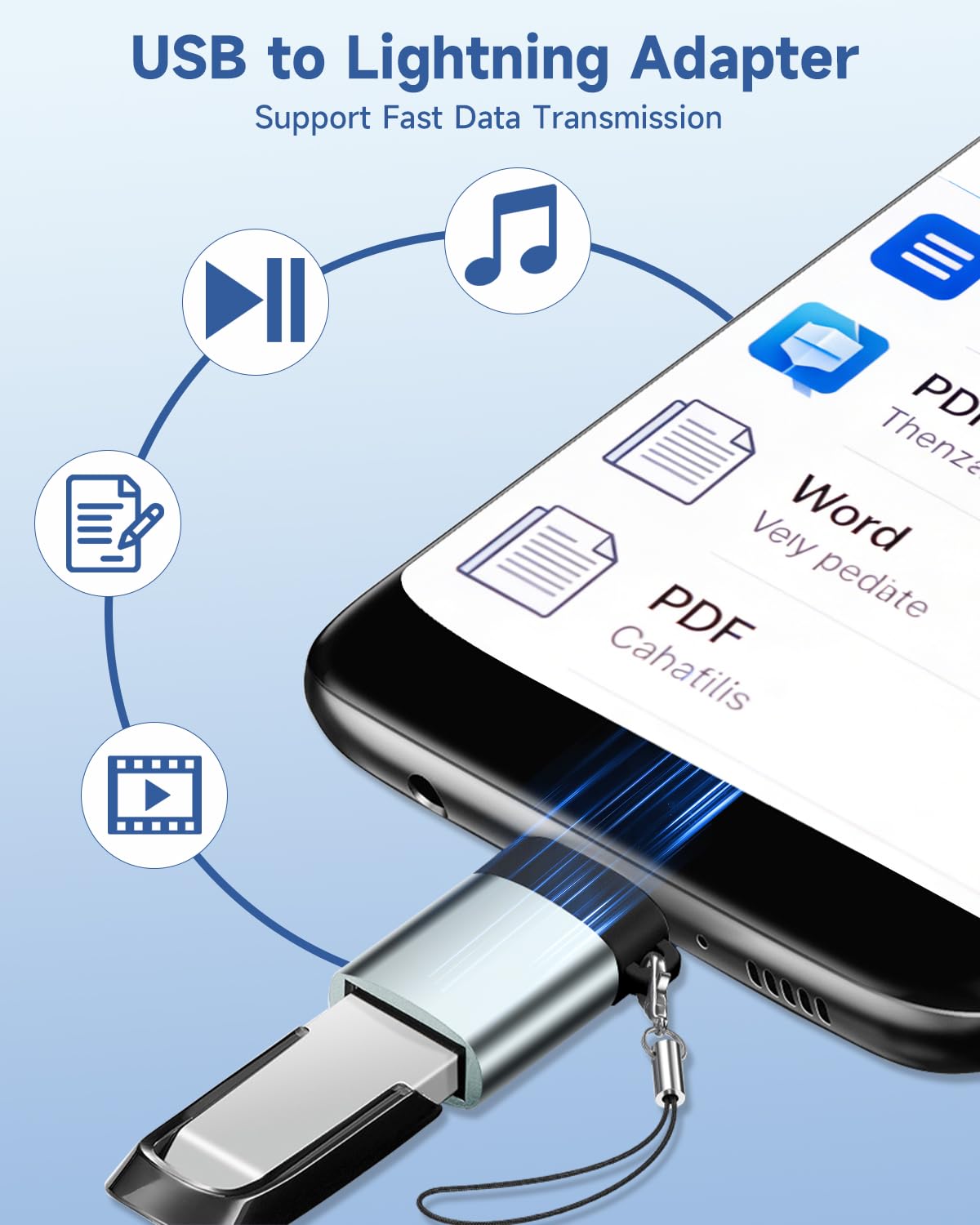 Adapter USB na Lightning 2 szt., przejściówka ze złącza Lightning na USB, adapter do aparatu iPhone 14, 13, 12, 11 Pro Max, iPad, iPhone USB OTG, adapter obsługuje aparat, czytnik kart, mysz