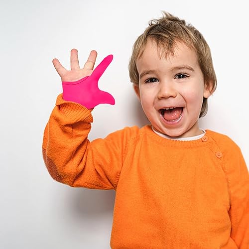Miniatura 6 de 4 guantes protectores para chupar el pulgar para niños, guantes de compresión masticable para evitar morderse las uñas, guantes para niños de 5 a 12
