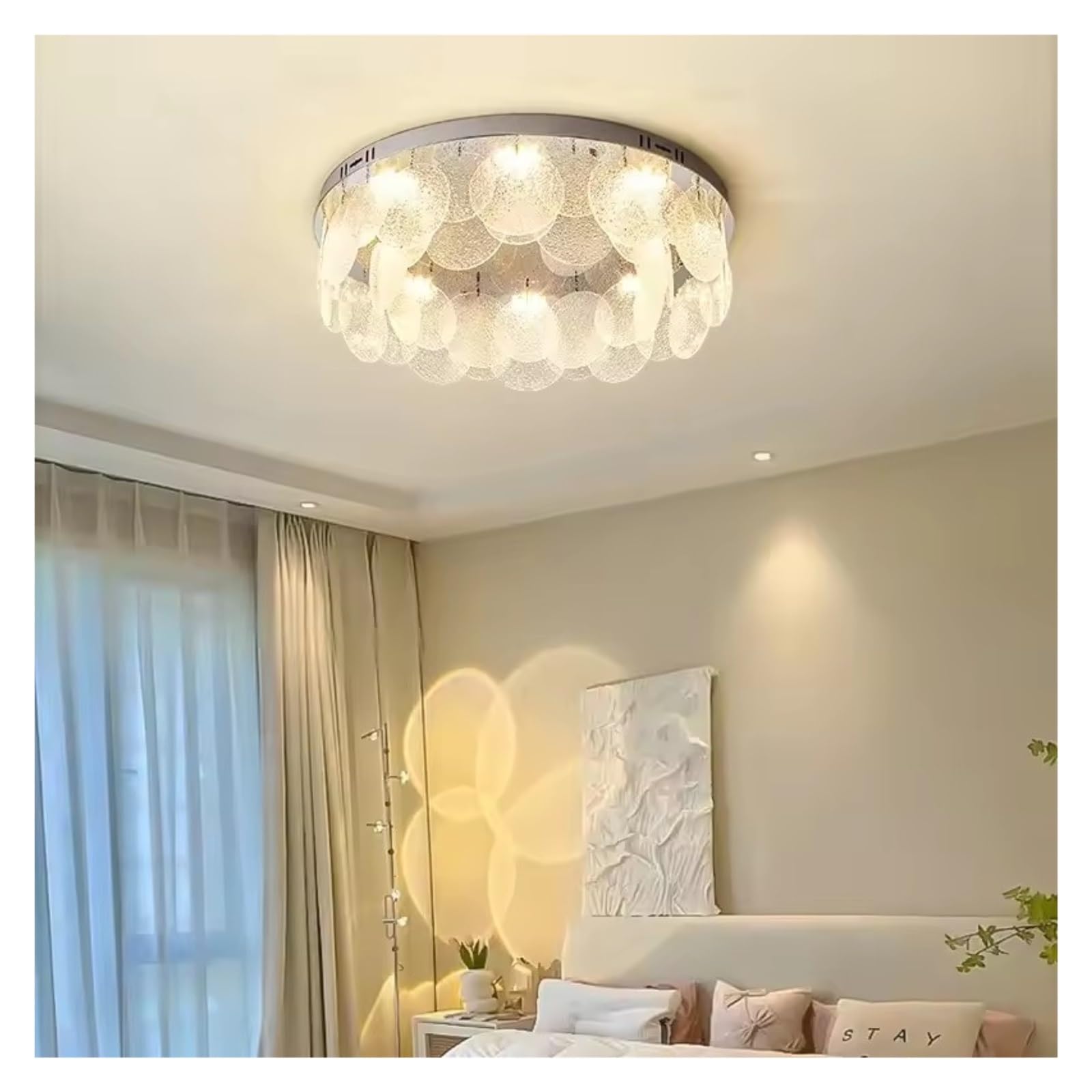 ASerZenith Italian Minimalist Chandelier Lighting For Living Room Glass Lamp Postmodern Led Ceiling Lamp Corridor Lighting Fixture,Ceiling Lamp-D45Cm