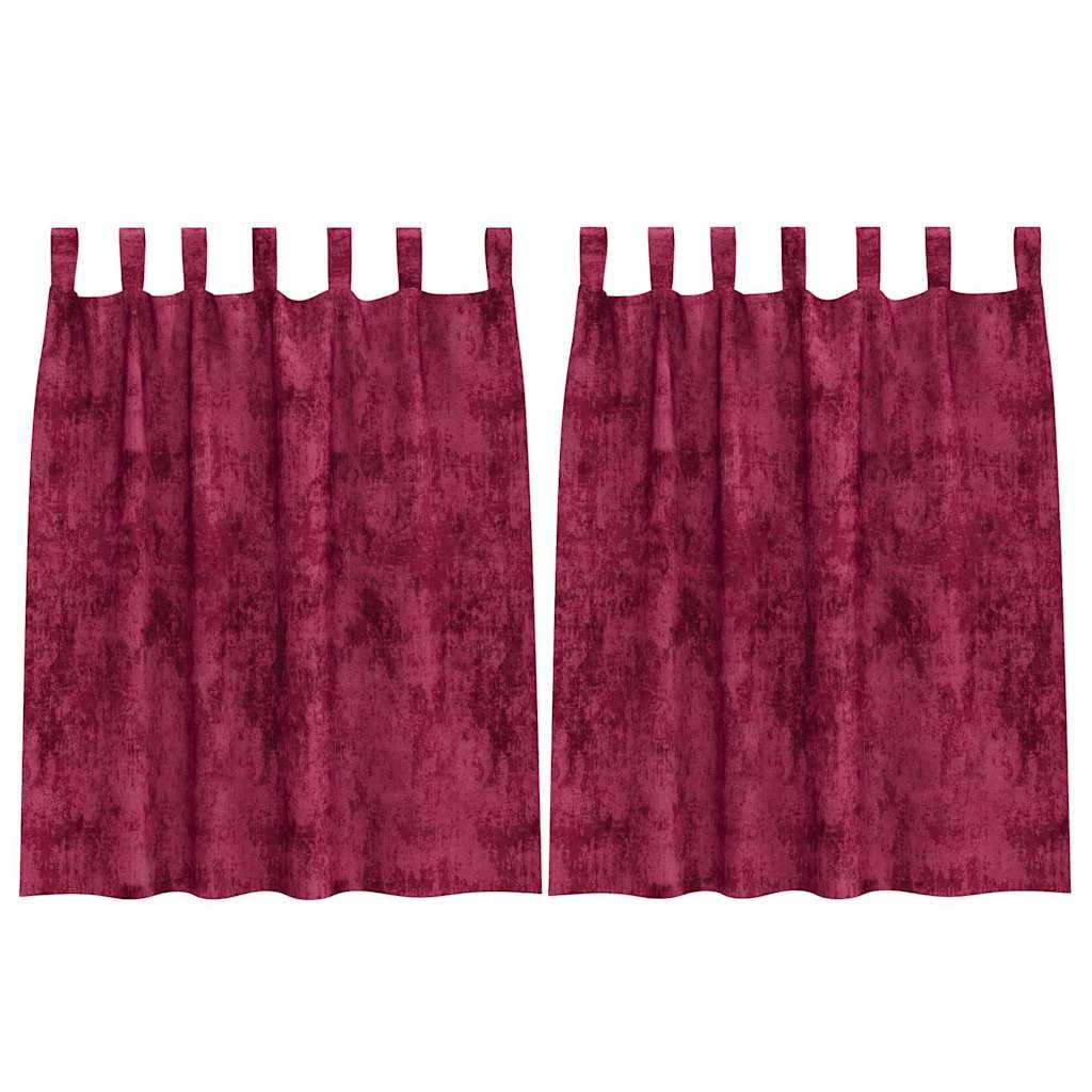Rideaux en velours bordeaux opaque 140x140 cm pour salon et chambre