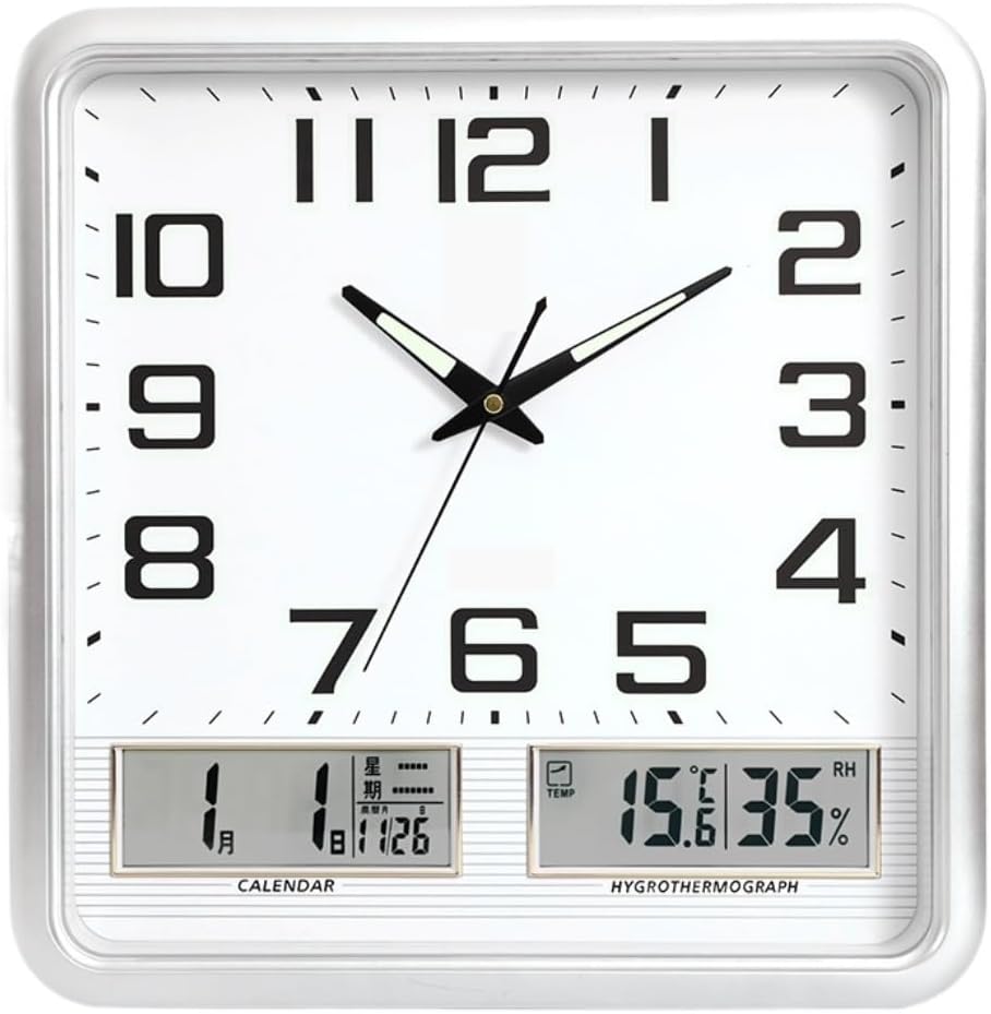 s Home Simple Modern Square Display Temperature and Humidity Calendar s for Living Room