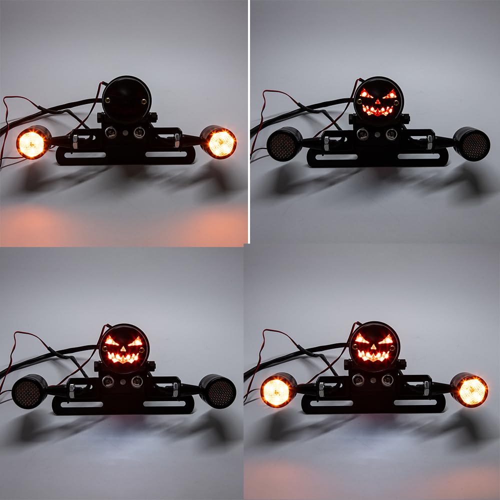 Universal Motorrad Rücklicht Kennzeichenhalter-Blinker-Set E11 für Cafe Racer Bobber Chopper
