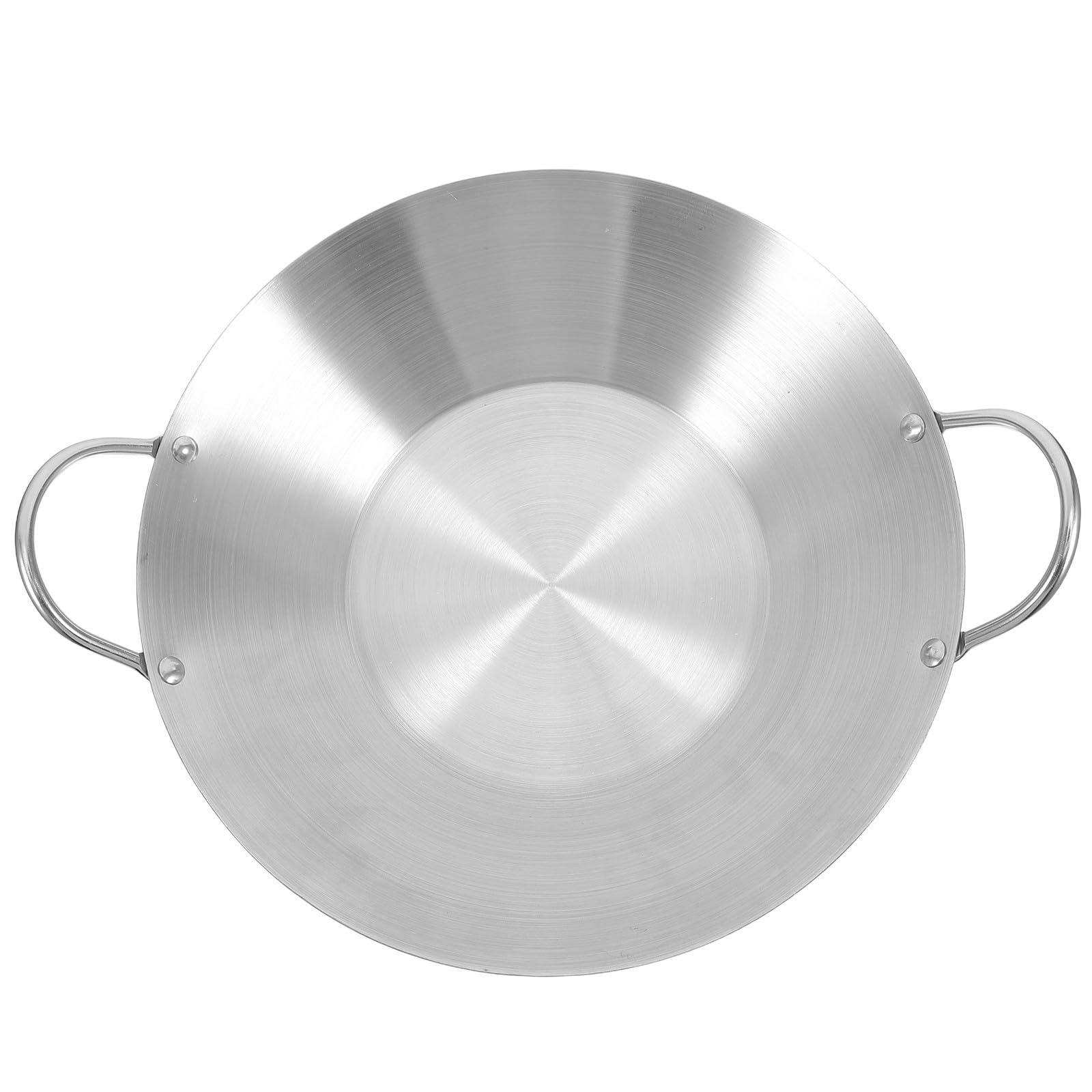 POPETPOP Paellera de Acero Inoxidable con Doble Asa y Fondo Plano, Olla para Cocinar Alimentos con Gran Capacidad, Apta Tipo de Cocinas y Fácil de Limpiar