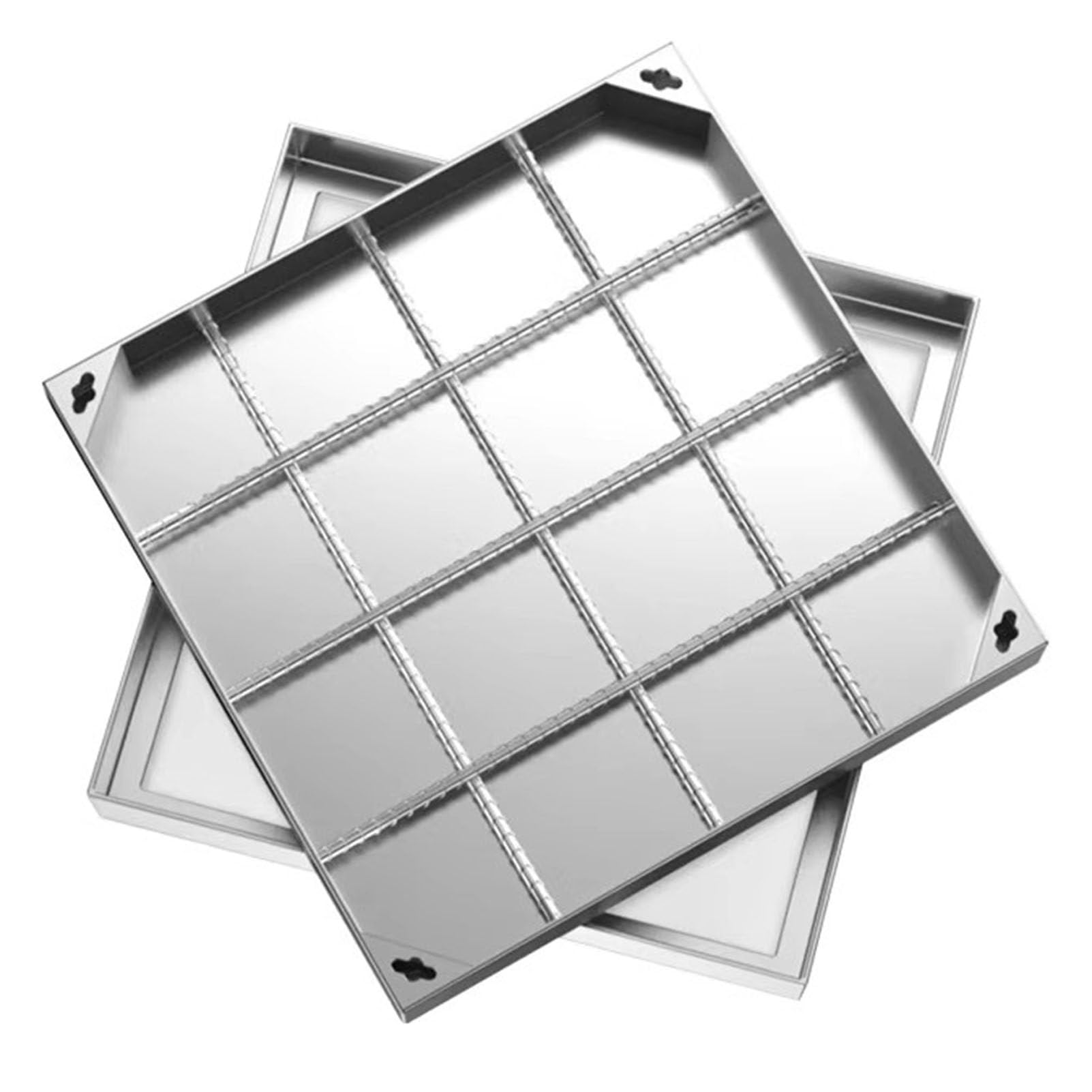SENJINGHUA Manhole Cover Clear Opening, Stainless Steel Recessed Manhole Cover and Frame Square Heavy Duty Embedded Invisible Decorated Inspection Chamber Lid for Patios Garden Courtyard,800mm/31.5in