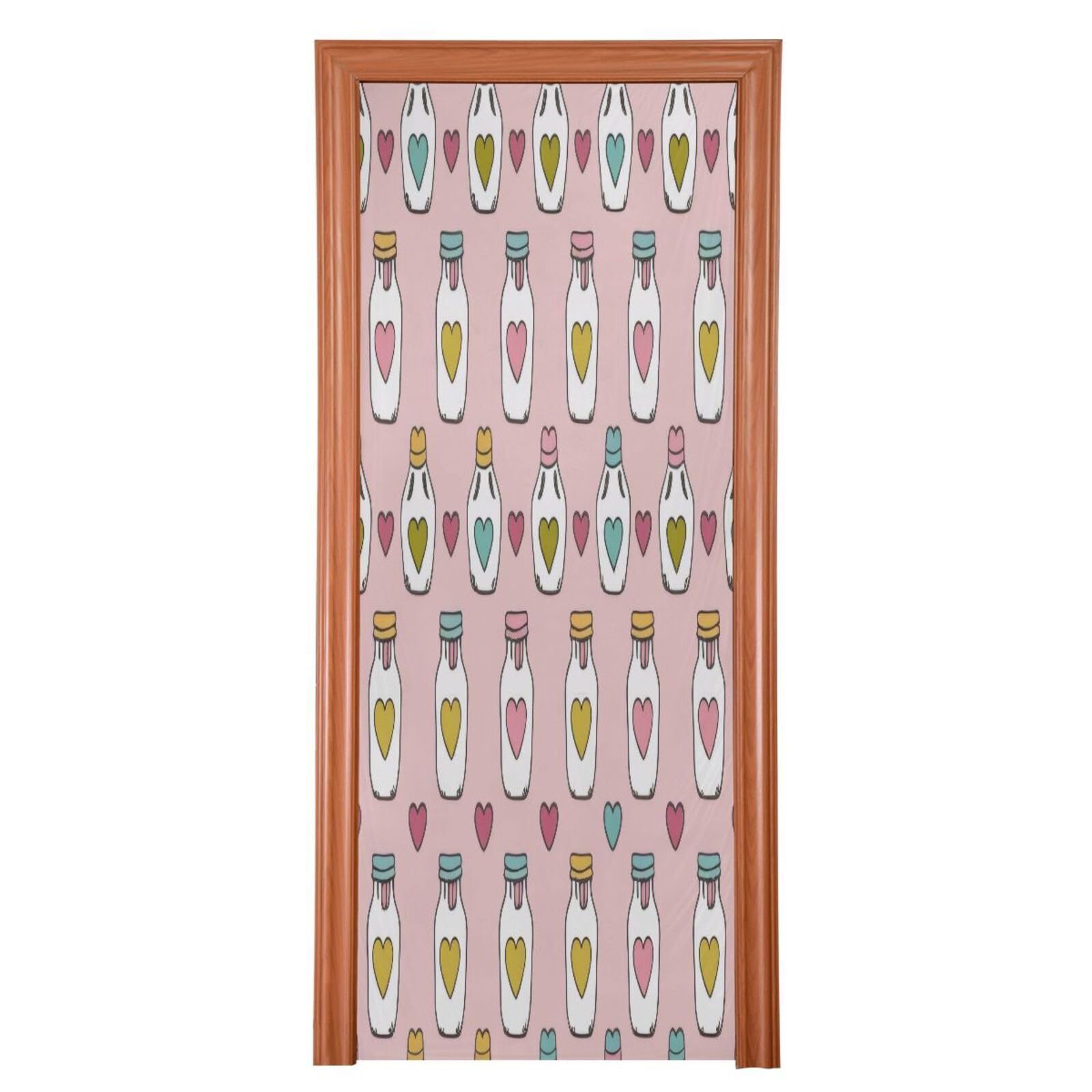 FLildon Love Heart Bottle Valentine's Day Door Cover Decoration, Party Accessory Porch Decor for Festive Ornament Room Door Covers 32 x 79 Inch