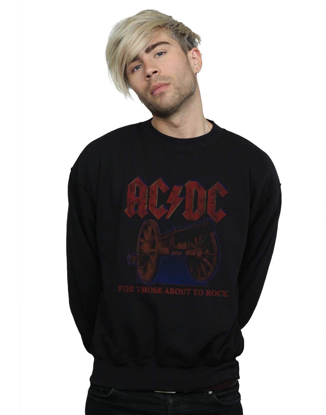 Absolute Cult Men's Black Ac/Dc For Those About To Rock Canon Sweatshirt XX-Large