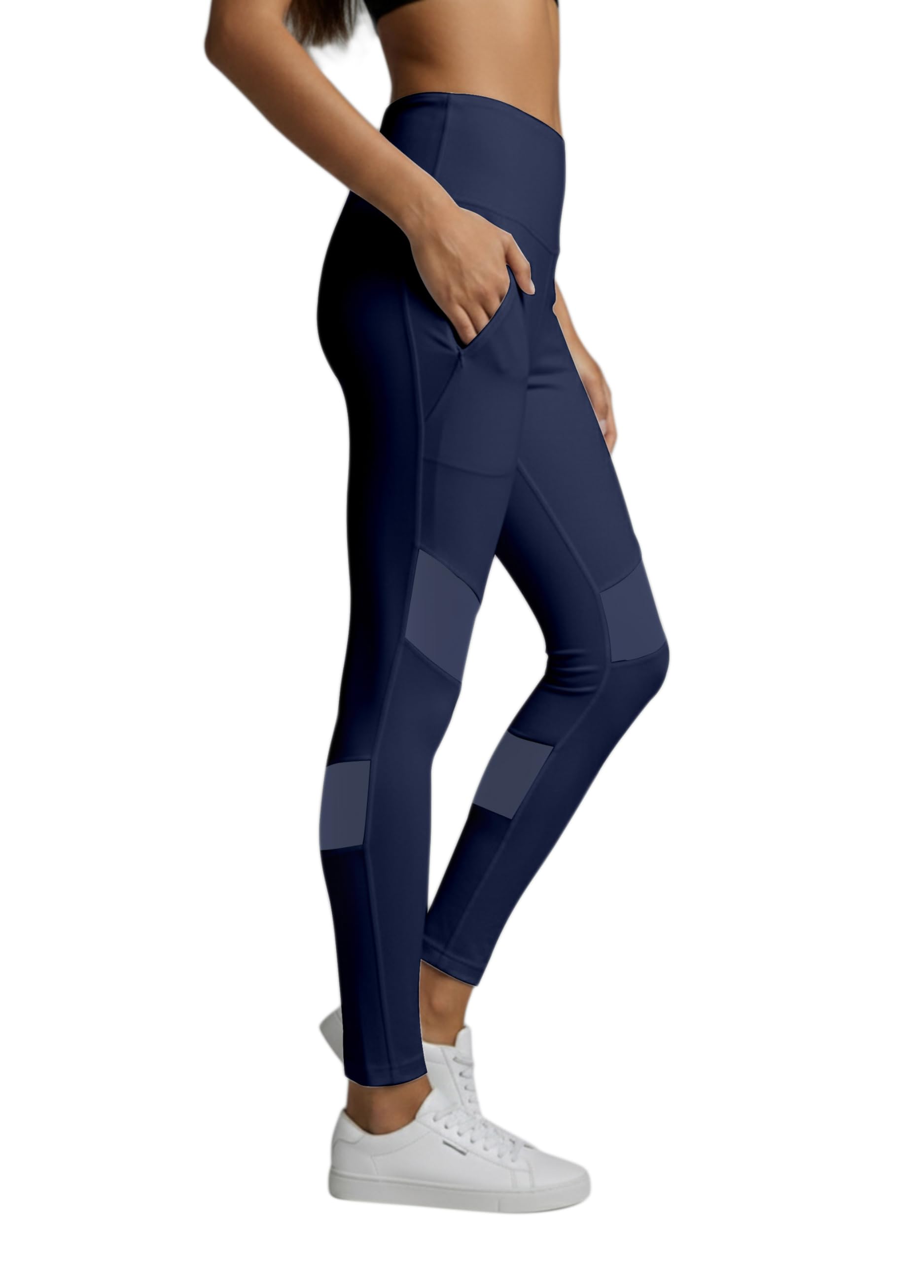 Mehrang Gym wear Mesh Legging Workout Pants with Side Pocket/Stretchable Tights/Highwaist Sports Fitness Yoga Track Pants for Women Leggings for Gym