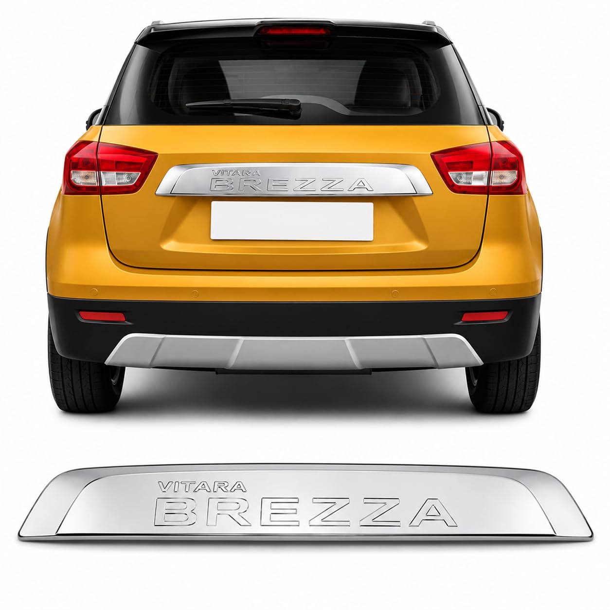 SDR Crome Rear Number Plate Garnish for Maruti Vitara breeza.-image-9