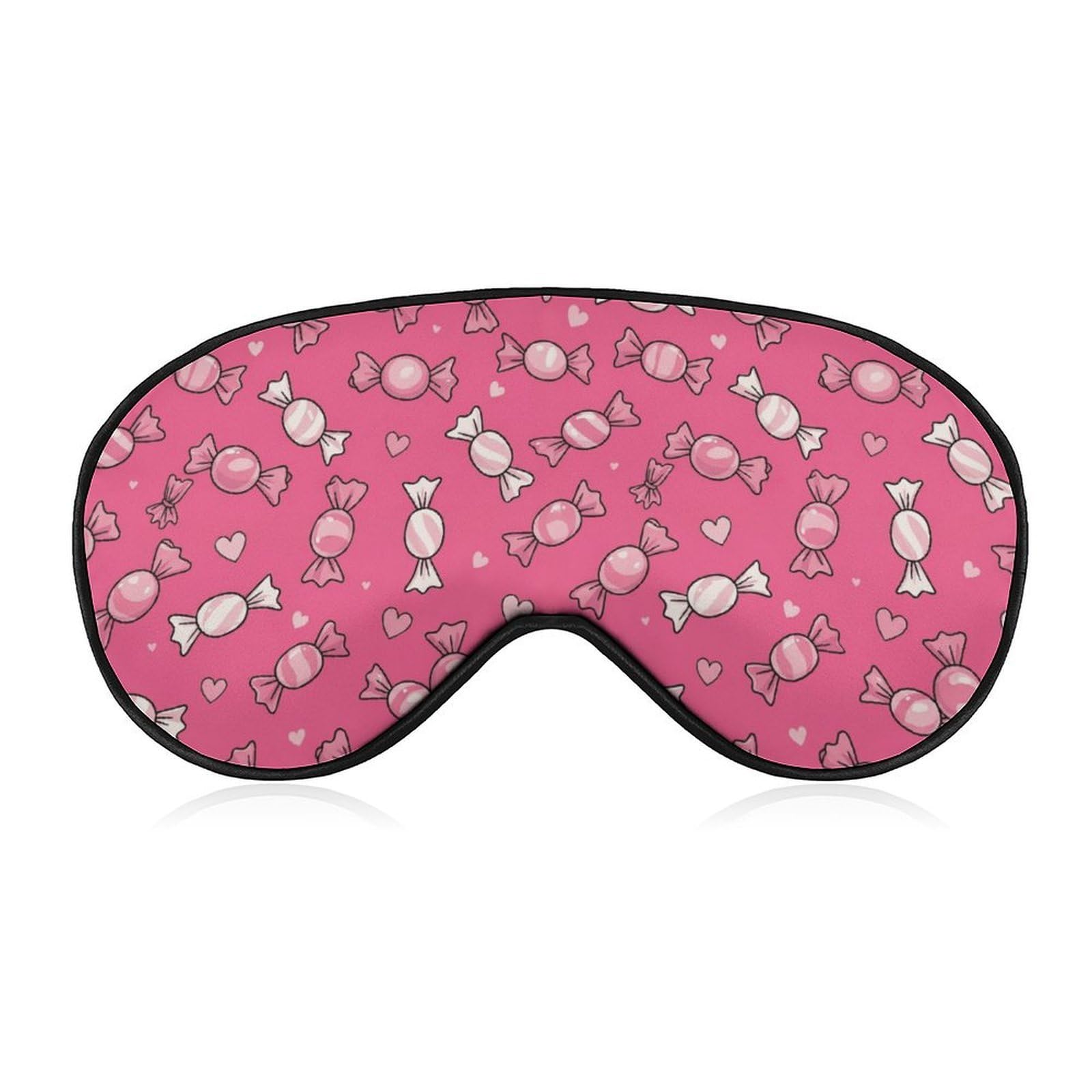 Sleep Mask Blackout Eye Mask for Sleeping Pink Candy Hearts Night Blindfold for Men Women