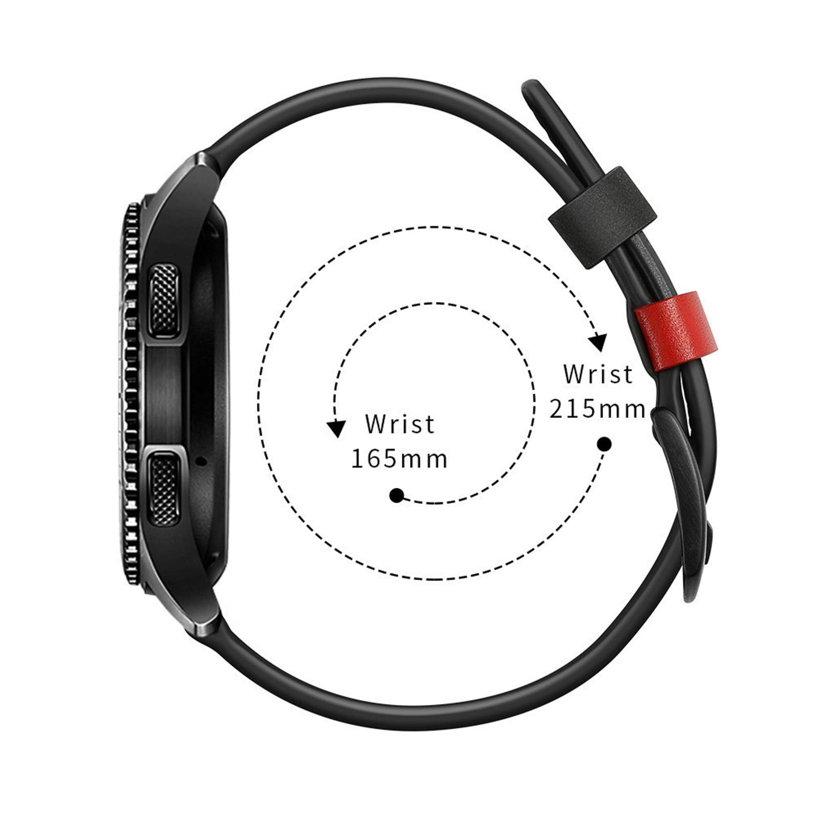 Correa de Reloj de Cuero, Correa de Reloj 22 mm Piel auténtica for Hombre, Cosida a Mano, Suave, Resistente al Desgaste, con Hebilla y Barra liberación rápida