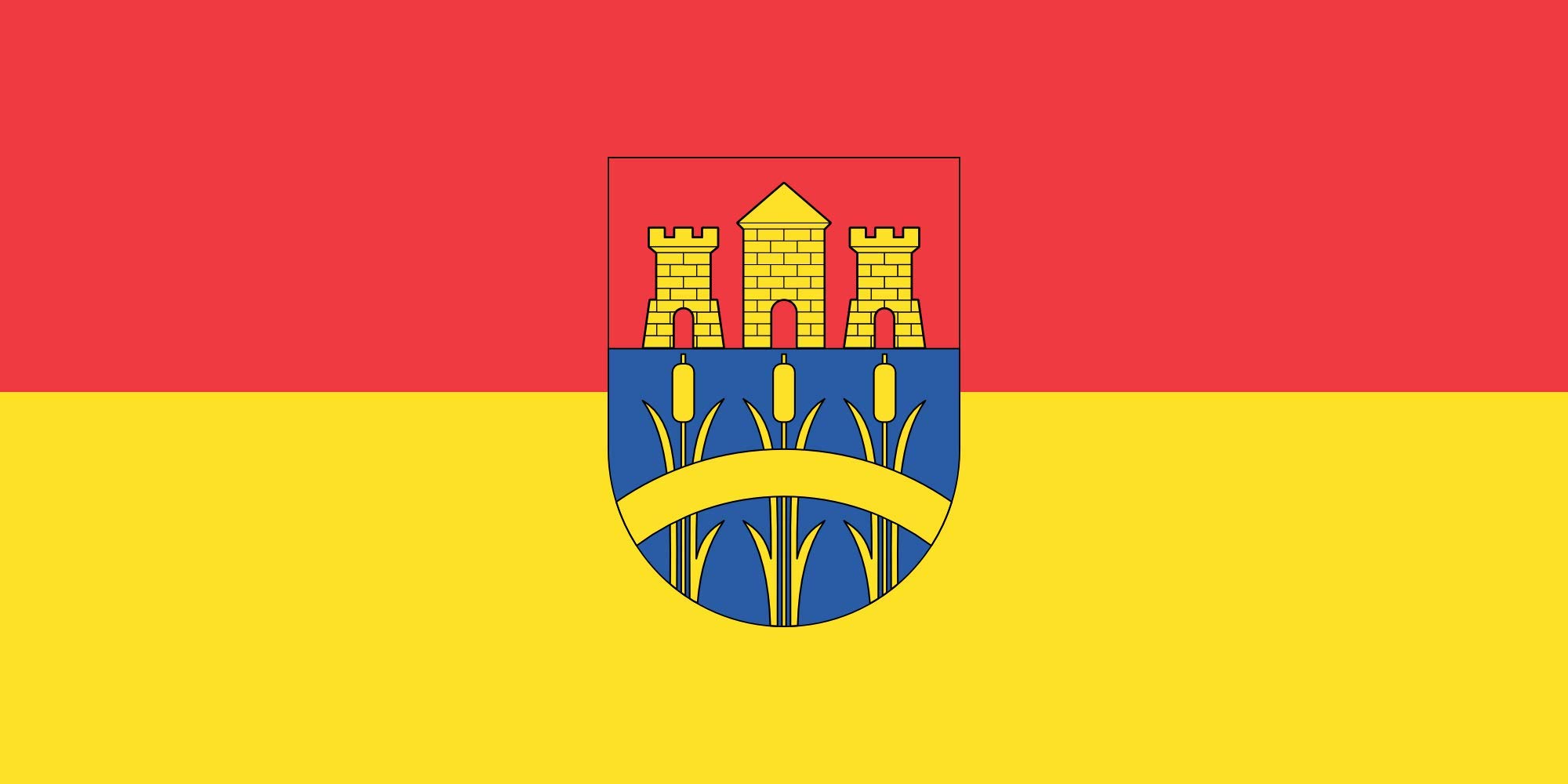 Drapeau Large Dombóvár variant grand format résistant au vent pour pavoisement