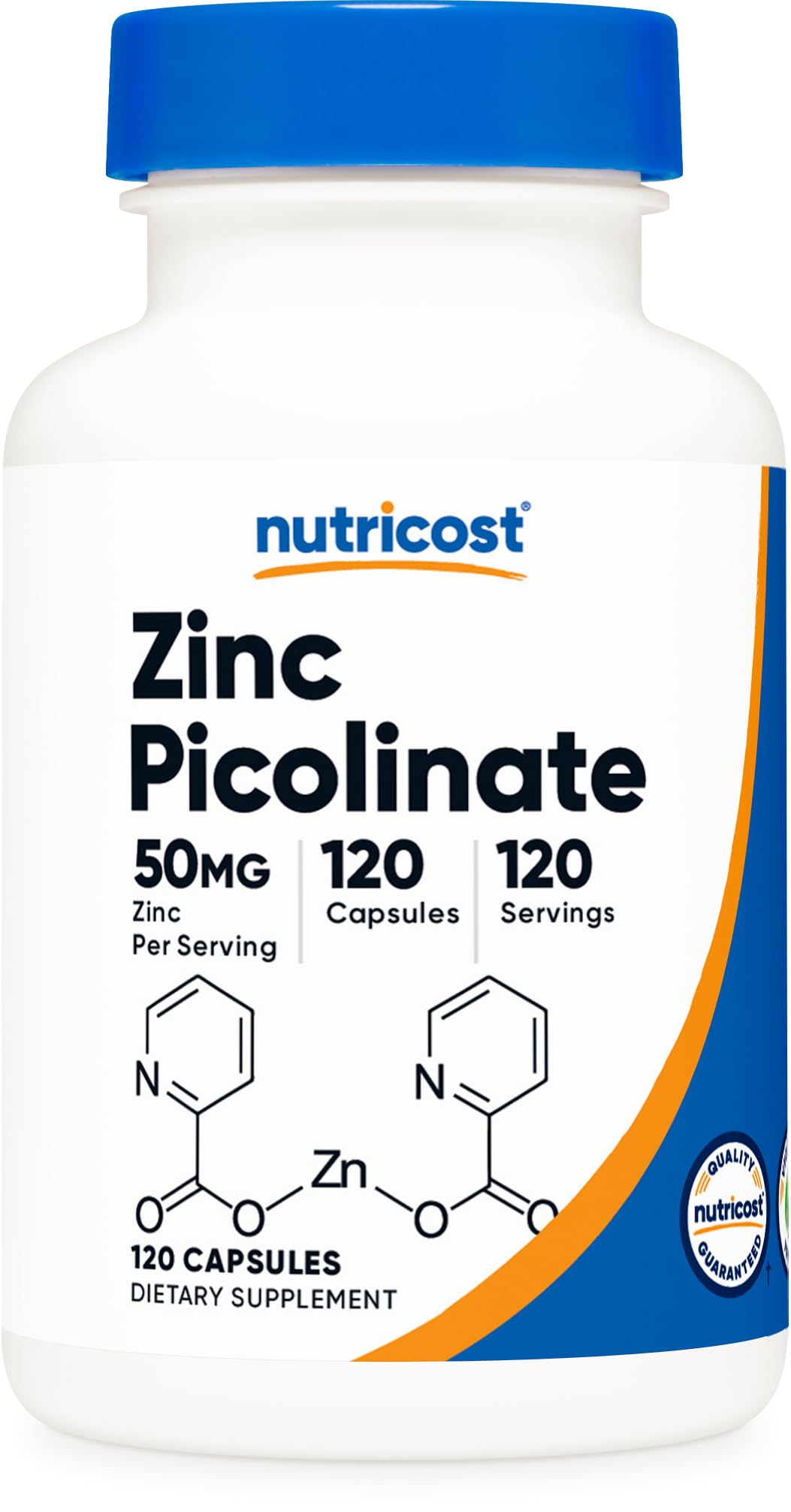 Nutricost Zinc Picolinate 50mg, 120 Vegetarian Capsules - Gluten Free and Non-GMO
