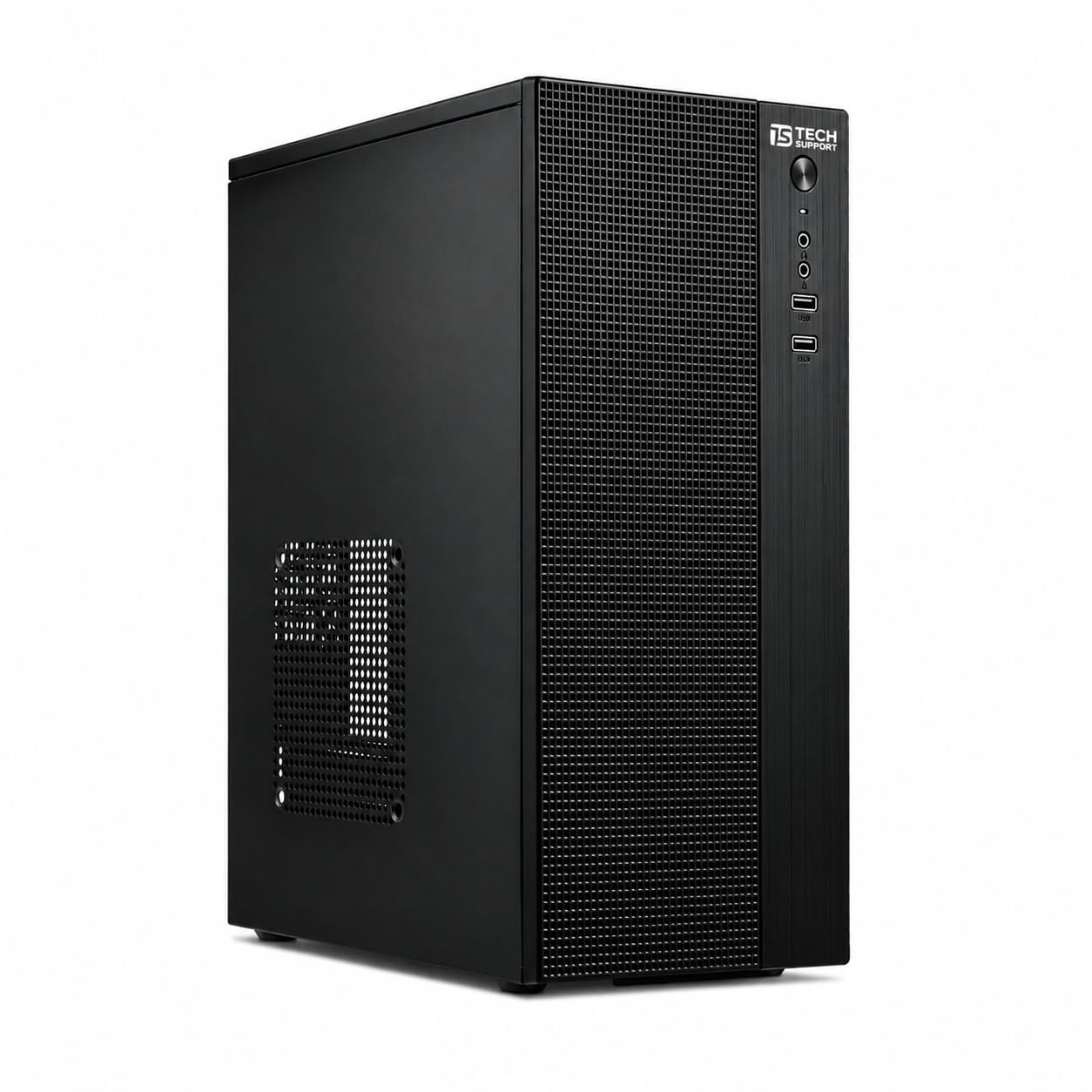 techsupport assembled gaming desktop cpu with core-i5 3470 generation 3.20ghz ii 4gb ram ddr3 ii 128gb ssd ii hdmi vga ports win10 pro ii ms office ii wifi || black