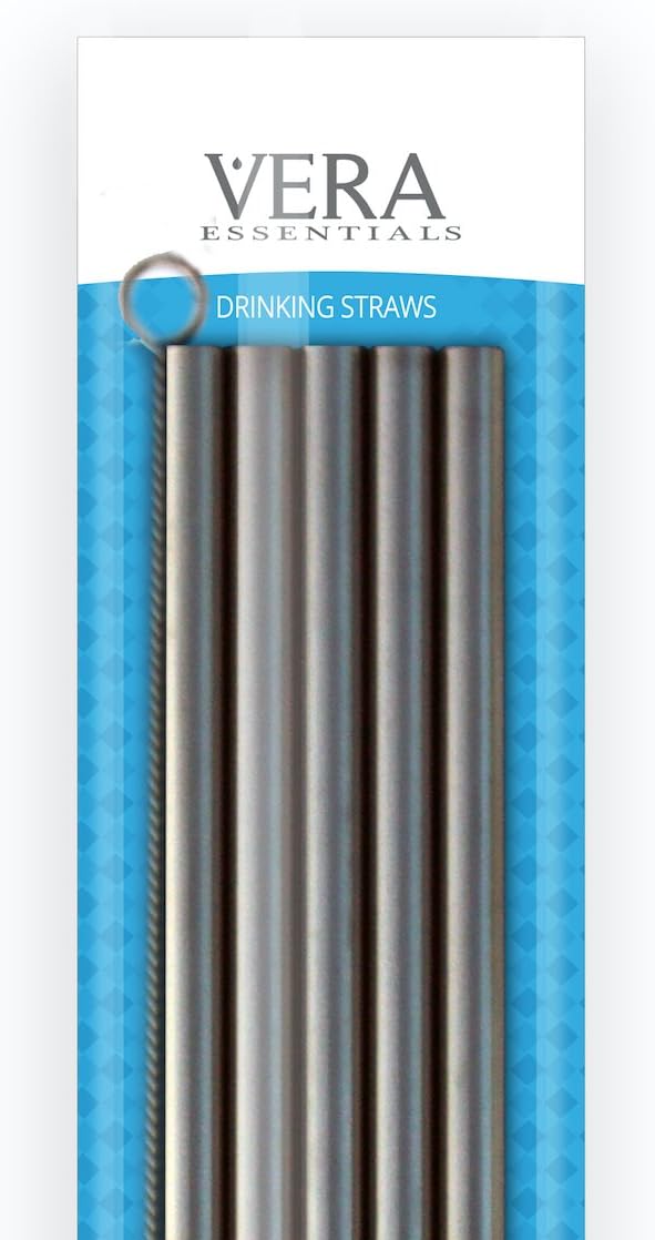 Stainless Steel Drinking Straw | Set of Five Straws | Free Cleaning Brush