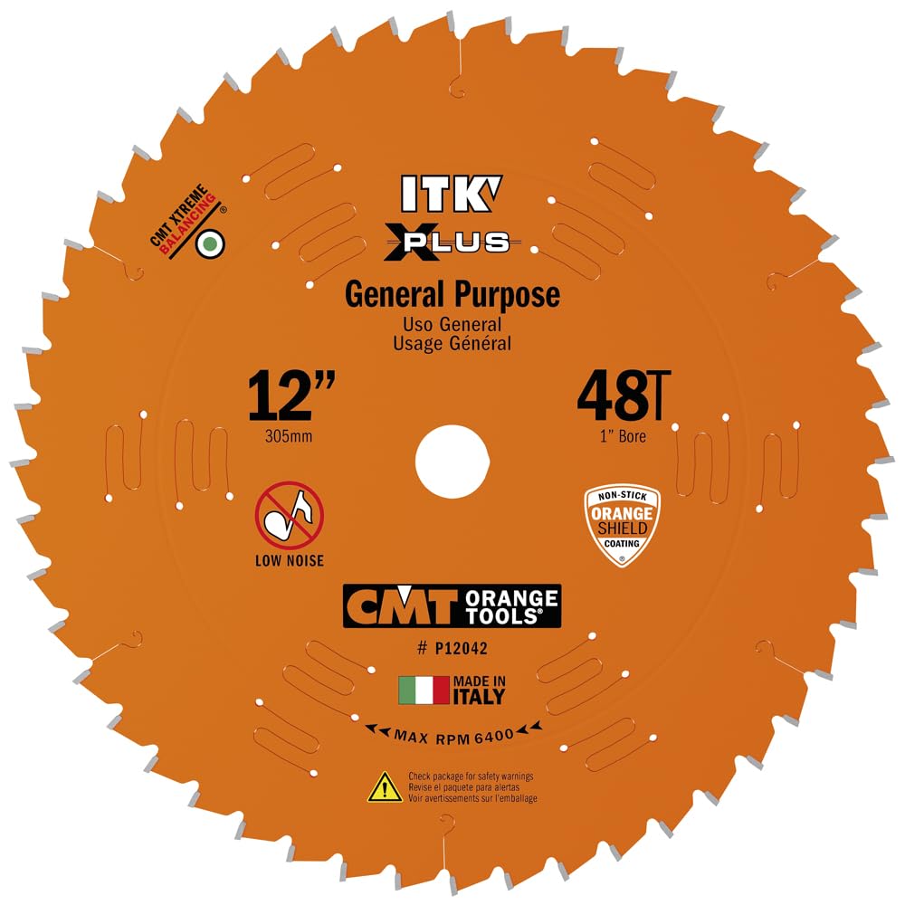 CMT Orange Tools P12042 - ITK Plus Multipurpose Saw Blade D=12 B=1 Z48 K=0.110 P=0.071 a=-10