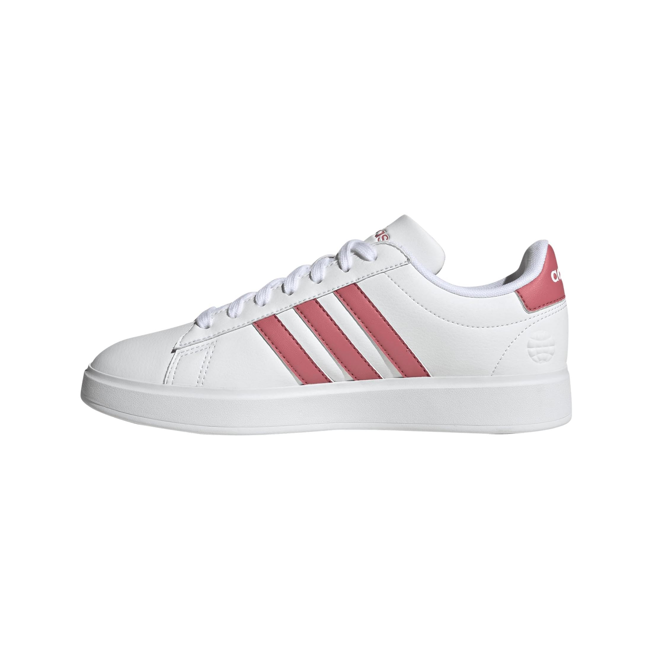 adidas Women's Grand Court 2.0 Tennis Shoe 6.5 White/Pink Strata/White