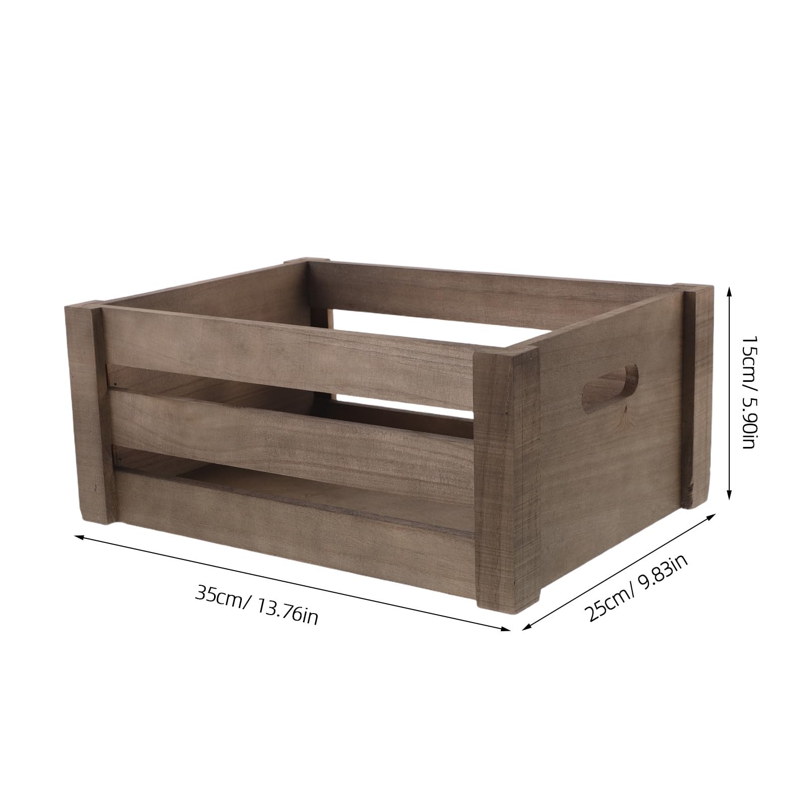 Cassa Porta Dischi in Vinile in Legno con Maniglie 35x25x15cm | Stile Retrò, Robusta Struttura Solida, Uso su Scrivania e Qualsiasi Stanza