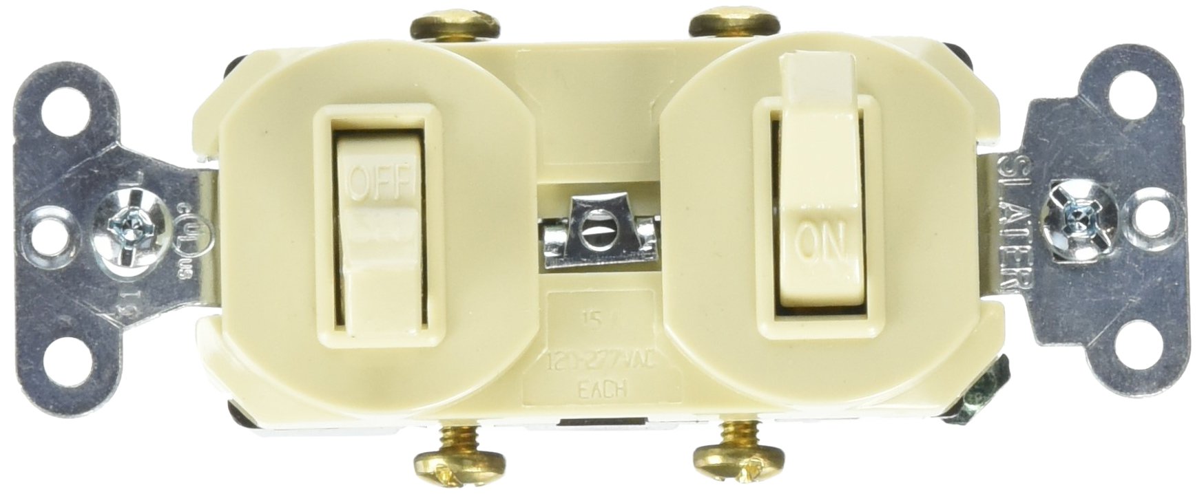 Pass & Seymour Ivory 2-Single-Pole Combo Switch