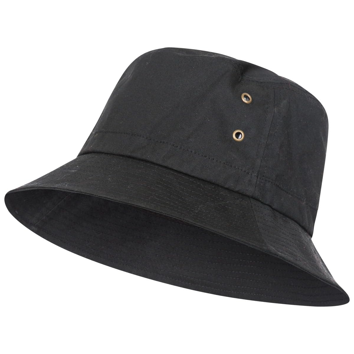 Trespass Men's Black (Black) Adults Bucket Hat Black Inner Check Detail Waxy