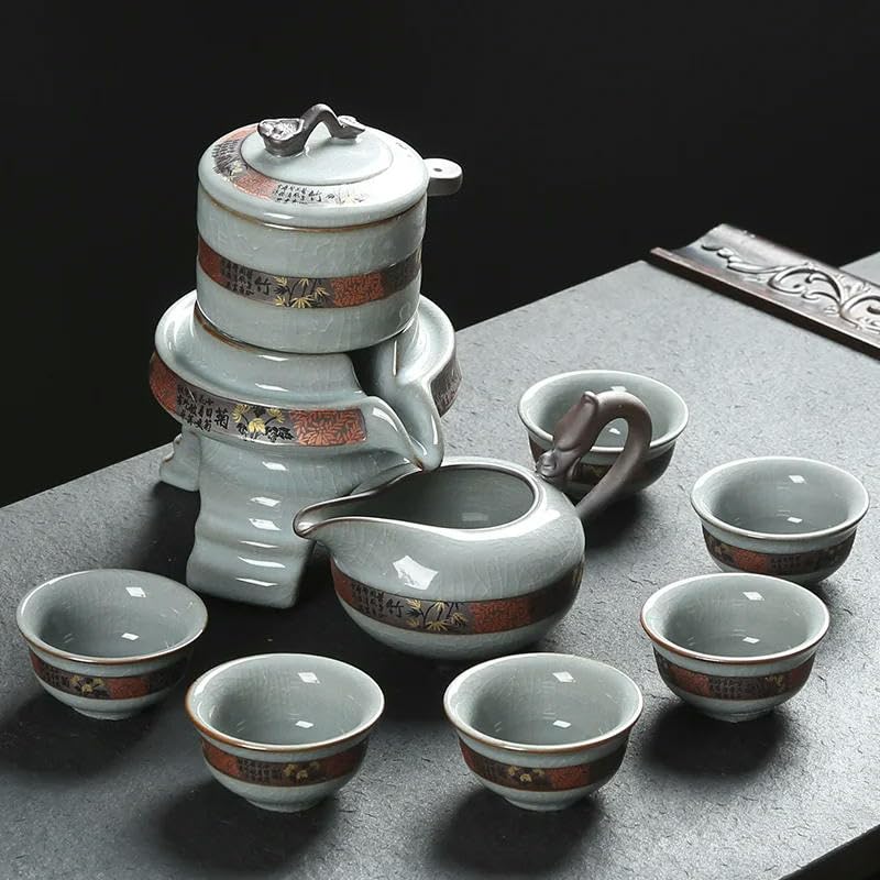 Juego de Tazas de té Chino, Tetera de Hueso China, Juego de té automático de Alta Gama, Juego de té de Viaje Moderno, Juego de té de Kung Fu, colador de té