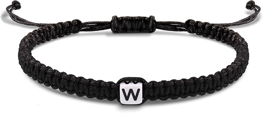Initial Bracelets for Women Men Gifts for Her Teen Girl Best Friend Birthday Graduation Dainty Braided Bracelets Letter A-Z Charm Adjustable Link Mother's Day Jewelry Mom Christmas Gifts Valentine's Day Jewelry