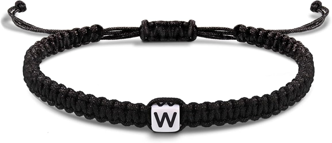 Initial Bracelets for Women Men Gifts for Her Teen Girl Best Friend Birthday Graduation Dainty Braided Bracelets Letter A-Z Charm Adjustable Link Mother's Day Jewelry Mom Christmas Gifts Valentine's Day Jewelry